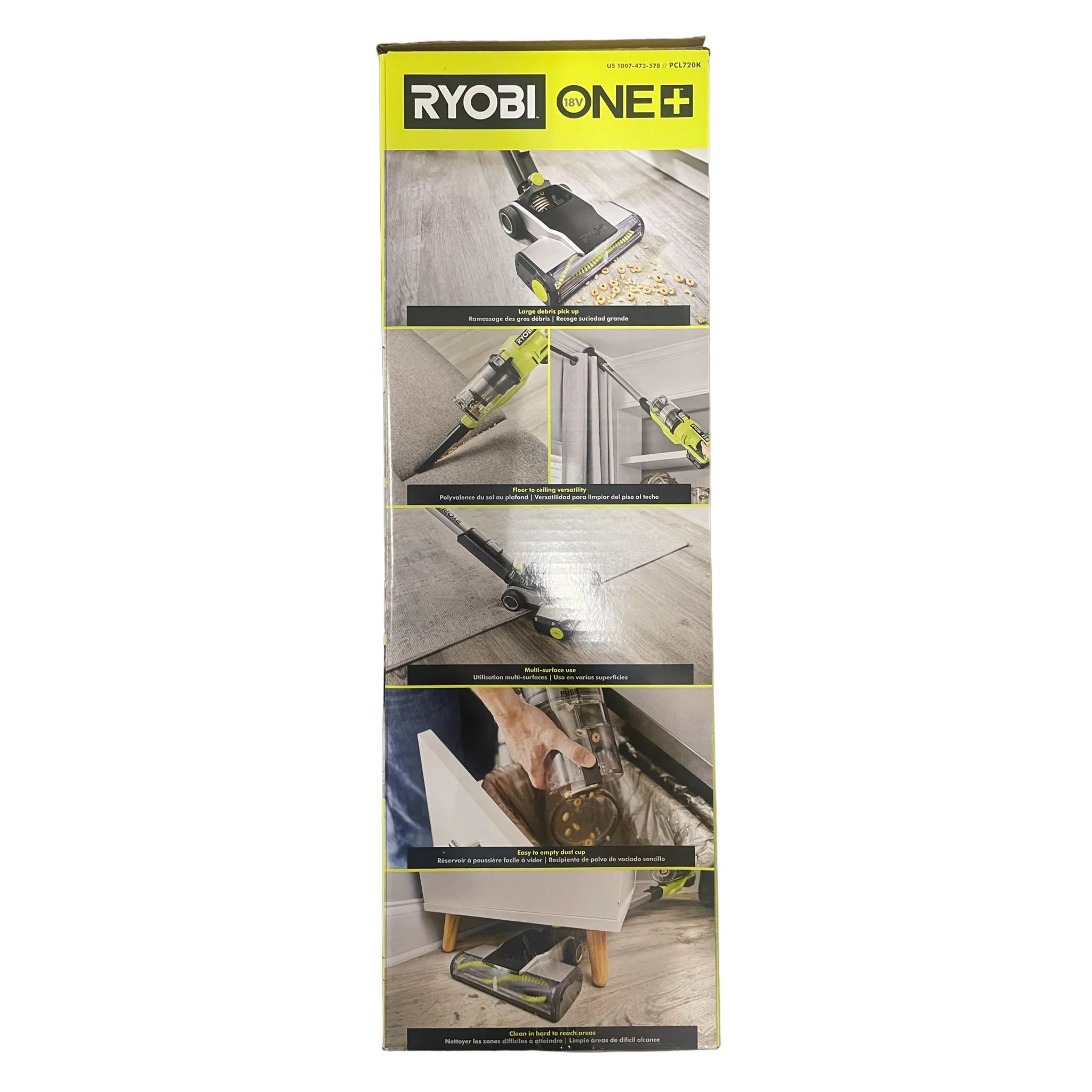 ONE+ 18V Cordless Stick Vacuum Cleaner Kit with 4.0 Ah Battery and Charger - Image 3