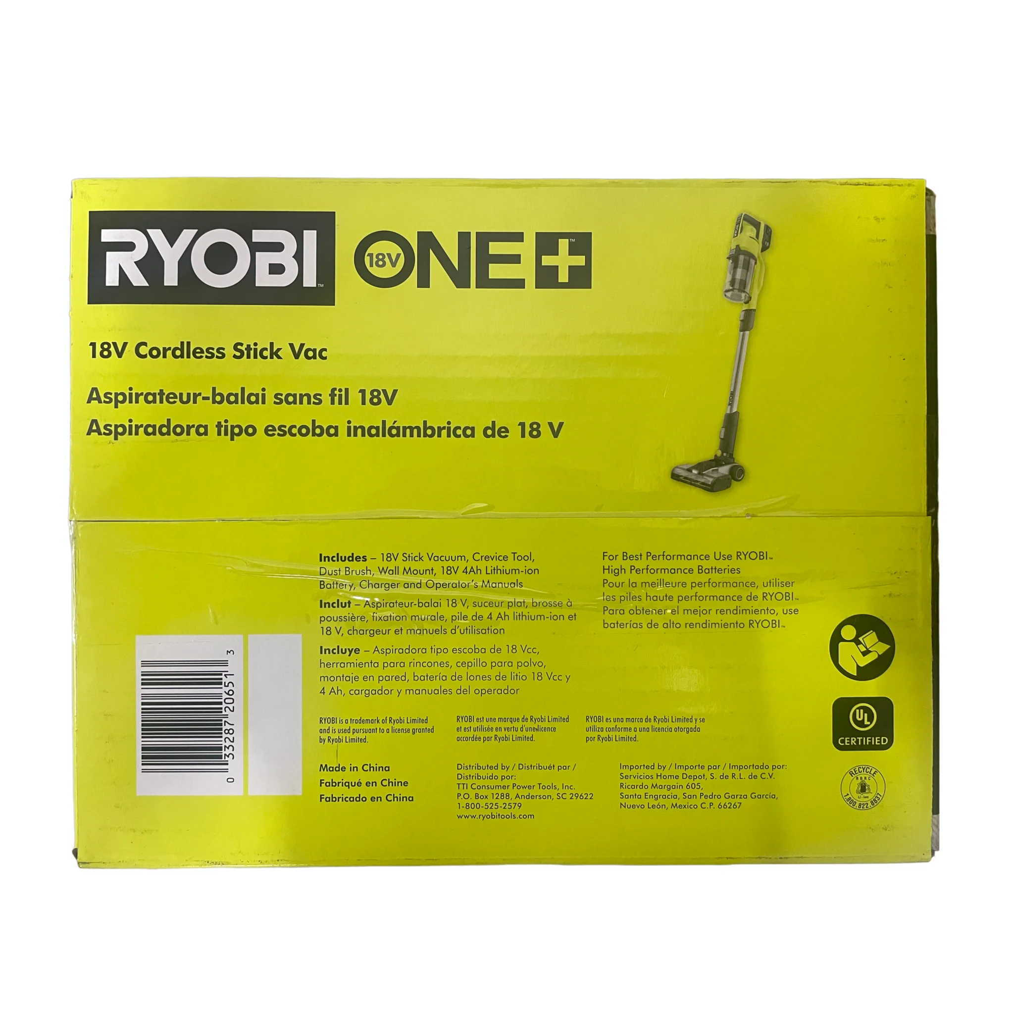 ONE+ 18V Cordless Stick Vacuum Cleaner Kit with 4.0 Ah Battery and Charger - Image 8