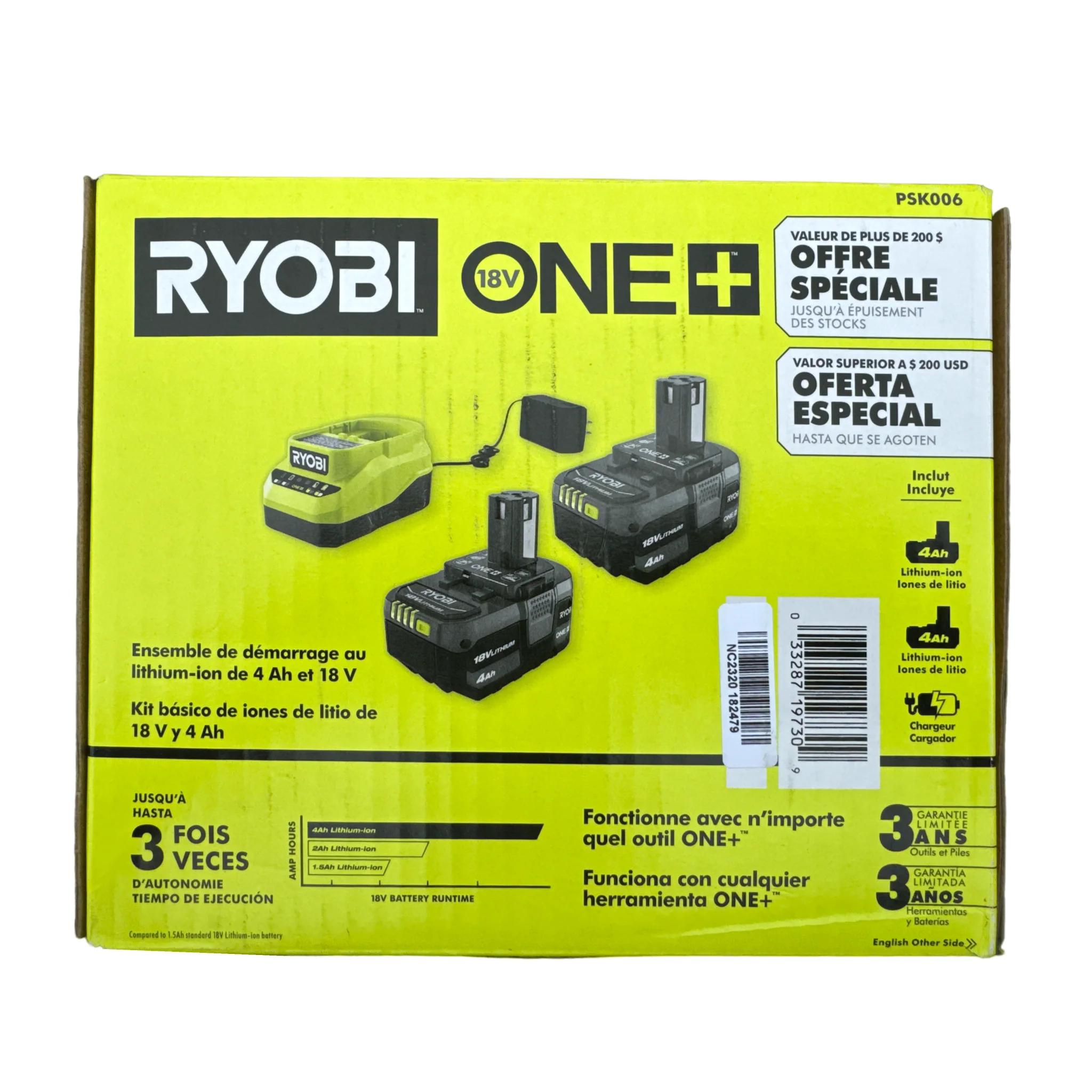 ONE+ 18V Lithium-Ion 4.0 Ah Battery (2-Pack) and Charger Kit - Image 2