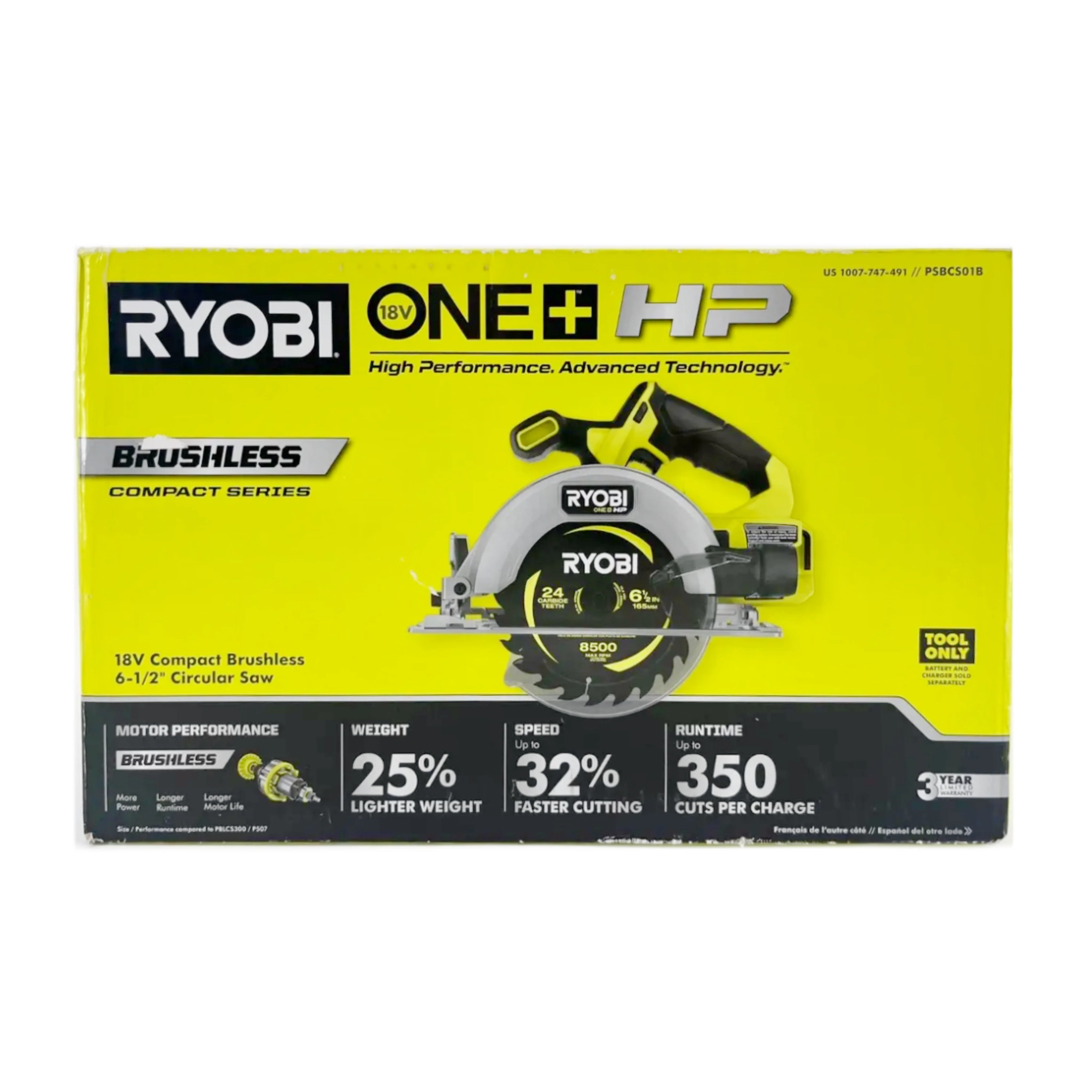 ONE+ HP 18-Volt Brushless Cordless Compact 6-1/2 in. Circular Saw (Tool Only)