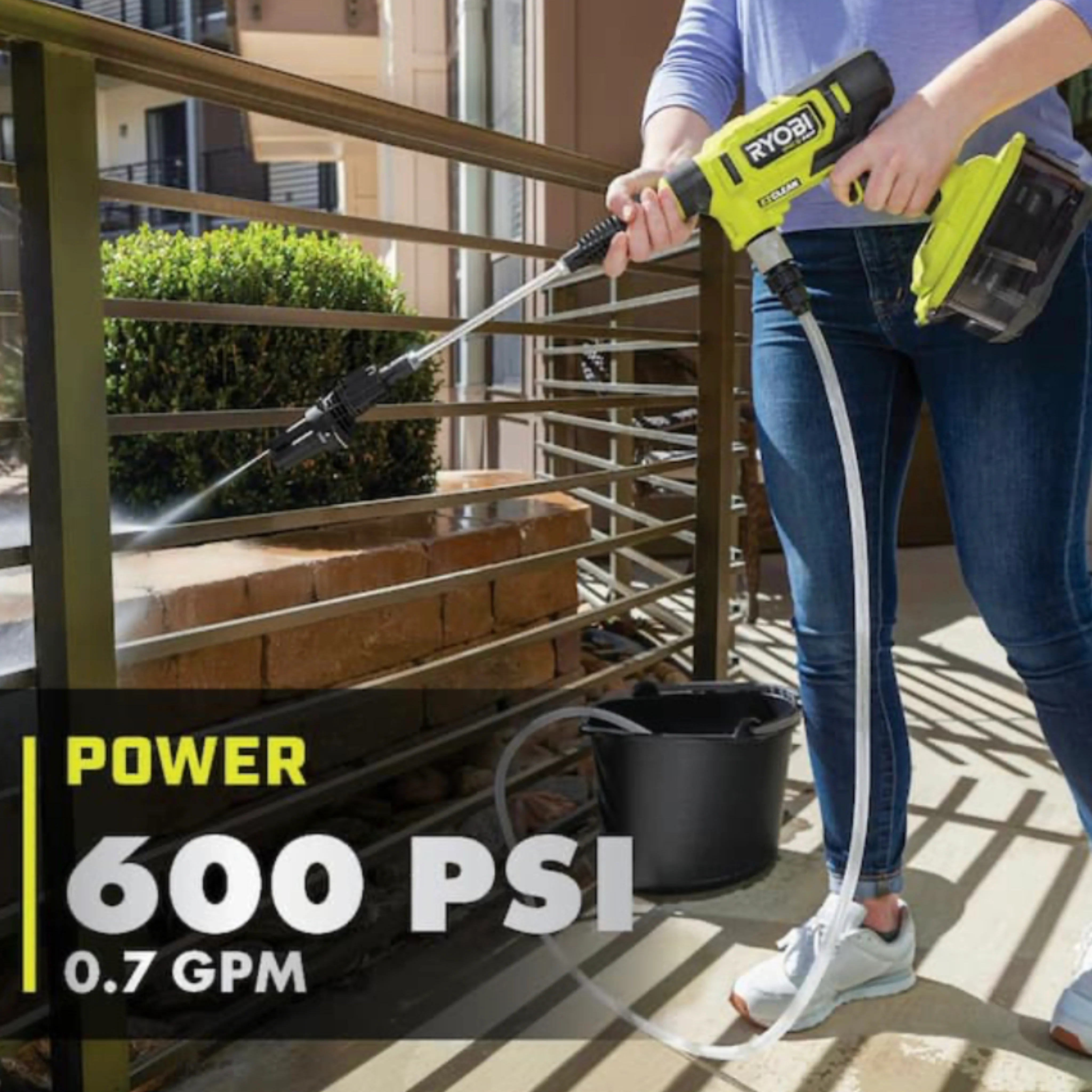 ONE+ HP 18-Volt Brushless EZClean 600 PSI 0.7 GPM Cordless Cold Water Power Cleaner (Tool Only) - Image 7