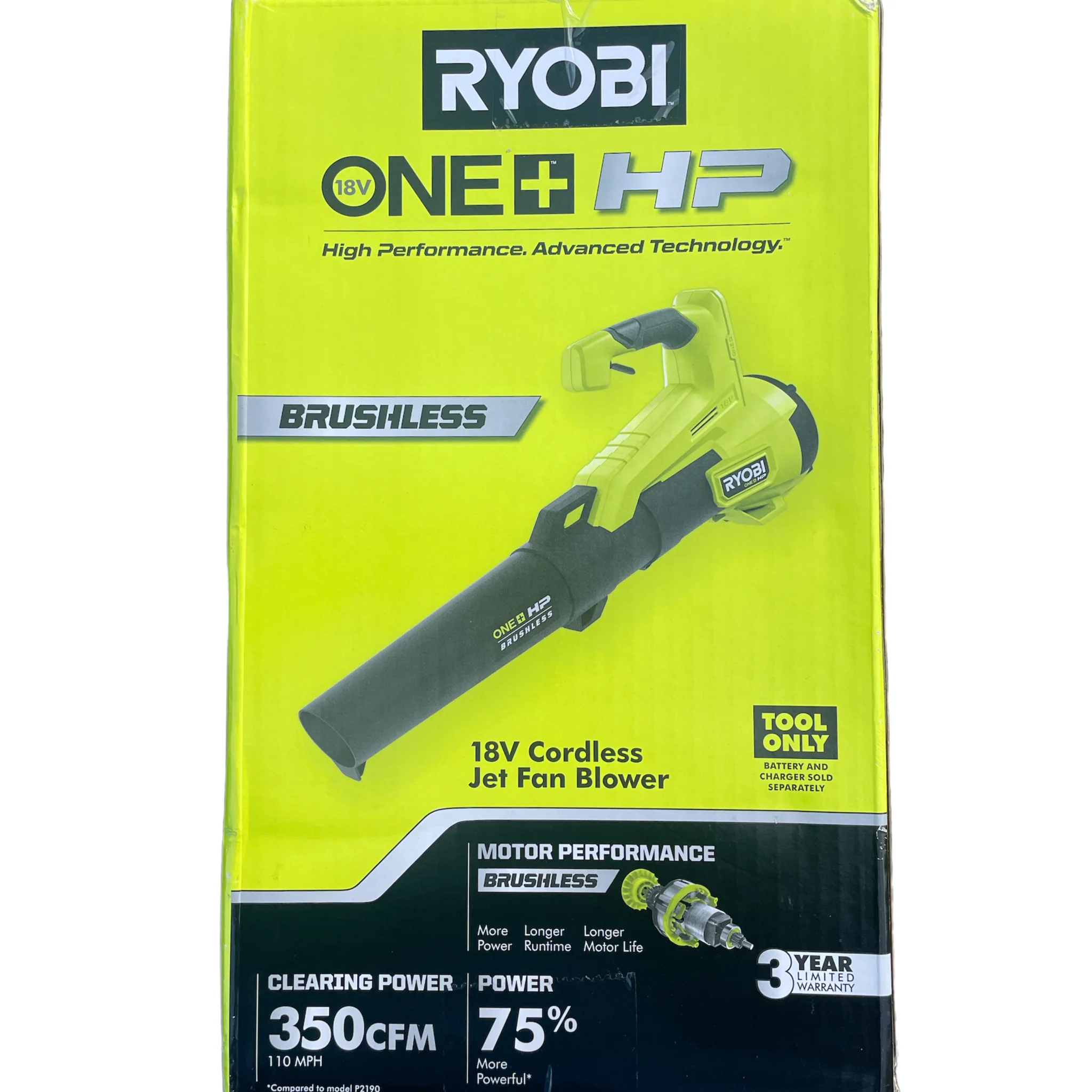 ONE+ HP 18V Brushless 110 MPH 350 CFM Cordless Variable-Speed Jet Fan Leaf Blower (Tool Only) - Image 3