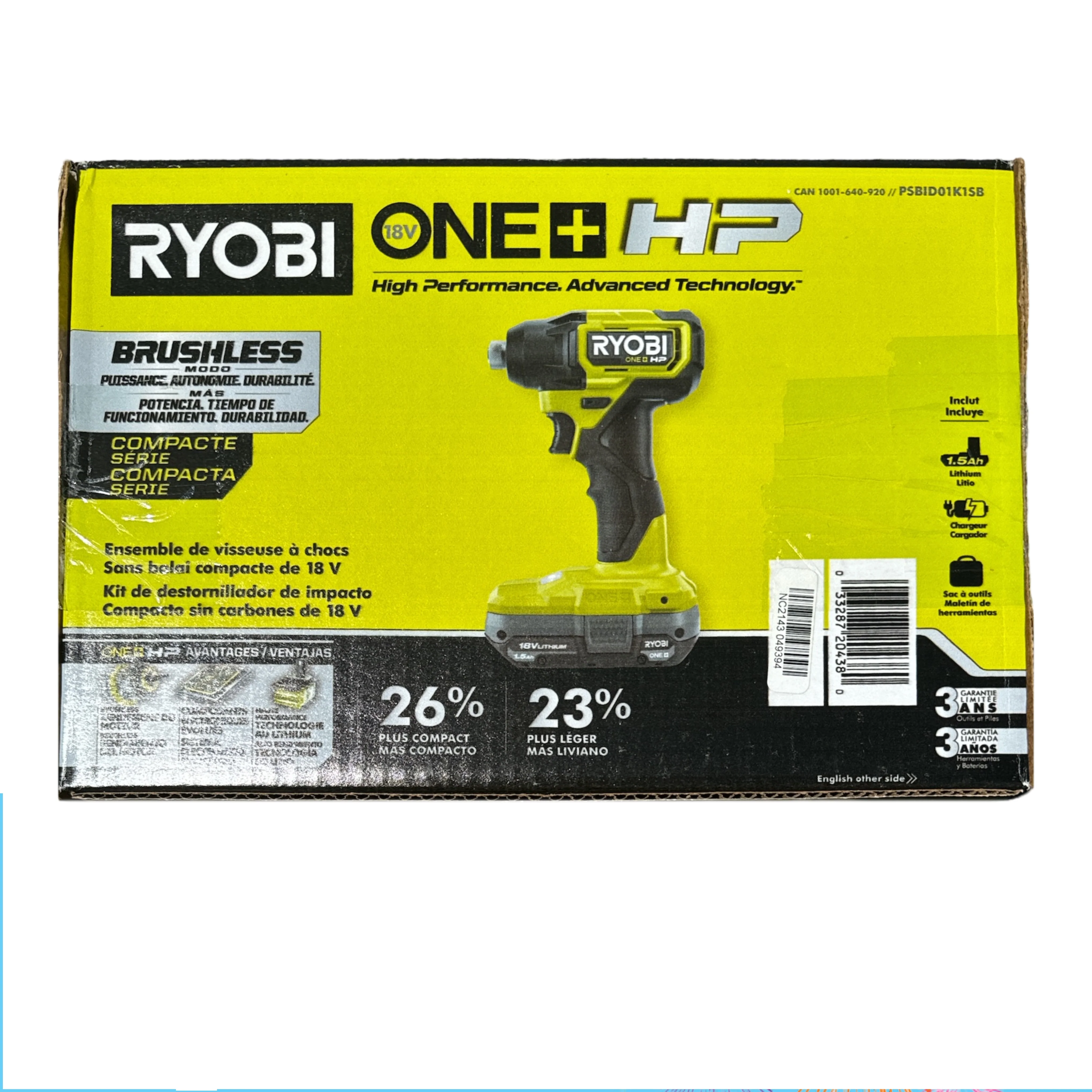 ONE+ HP 18V Brushless Cordless Compact 1/4 in. Impact Driver with Battery, Charger and Tool Bag - Image 2