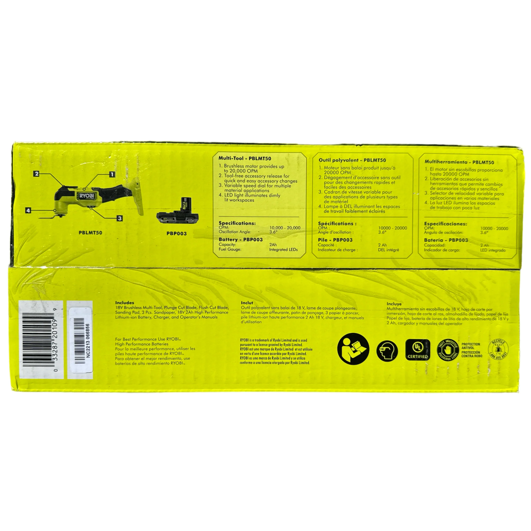 ONE+ HP 18V Brushless Cordless Multi-Tool Kit with 2.0 Ah HIGH PERFORMANCE Battery and Charger - Image 2