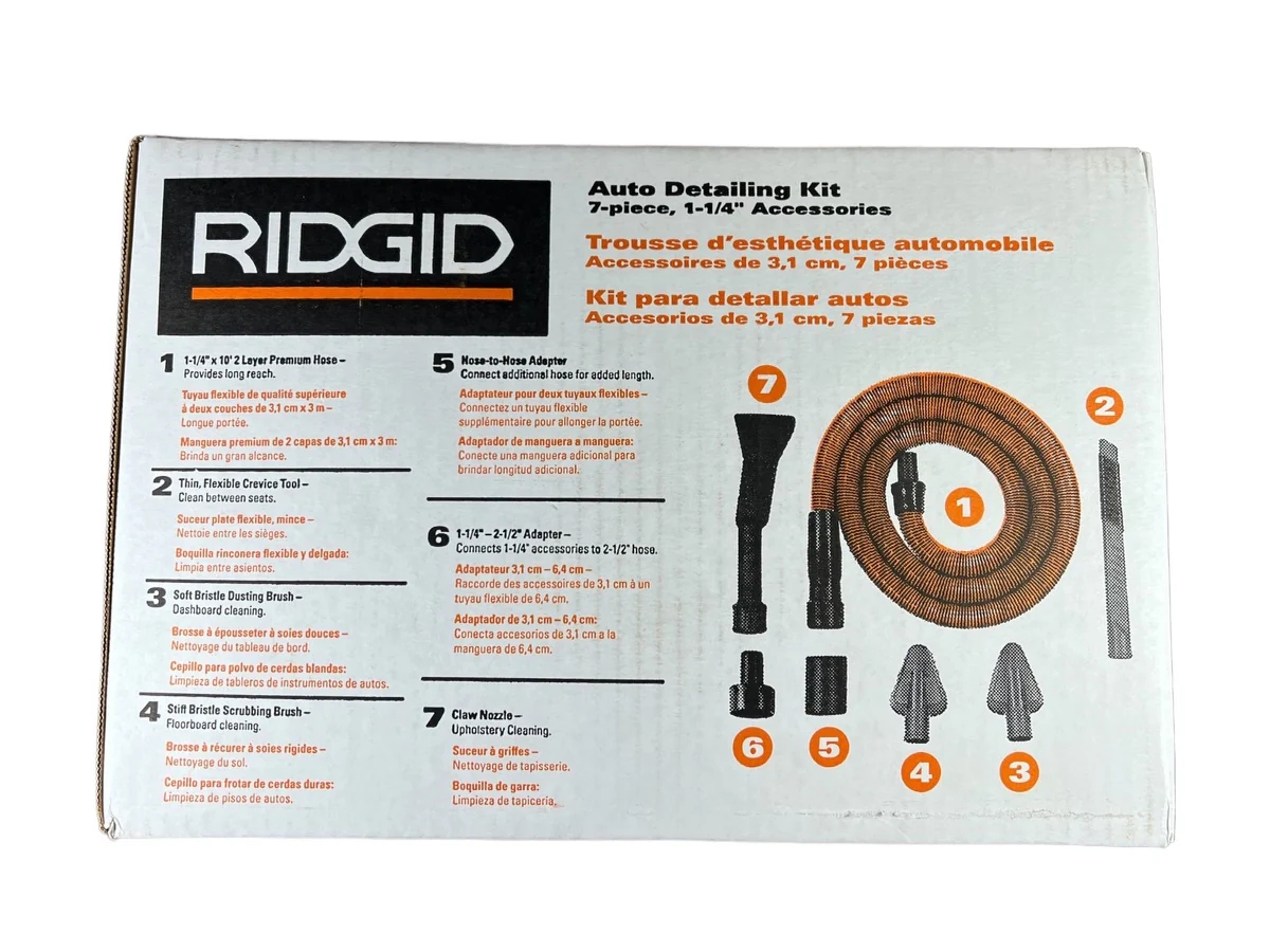 RIDGID 1-1/4 in. Premium Car Cleaning Accessory Kit for RIDGID Wet/Dry Shop Vacuums - Image 5