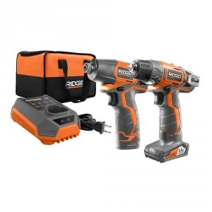 RIDGID 12-Volt Lithium-Ion Cordless Drill/Driver and Impact Driver Combo Kit with 2-Batteries, Charger and Bag - Image 2