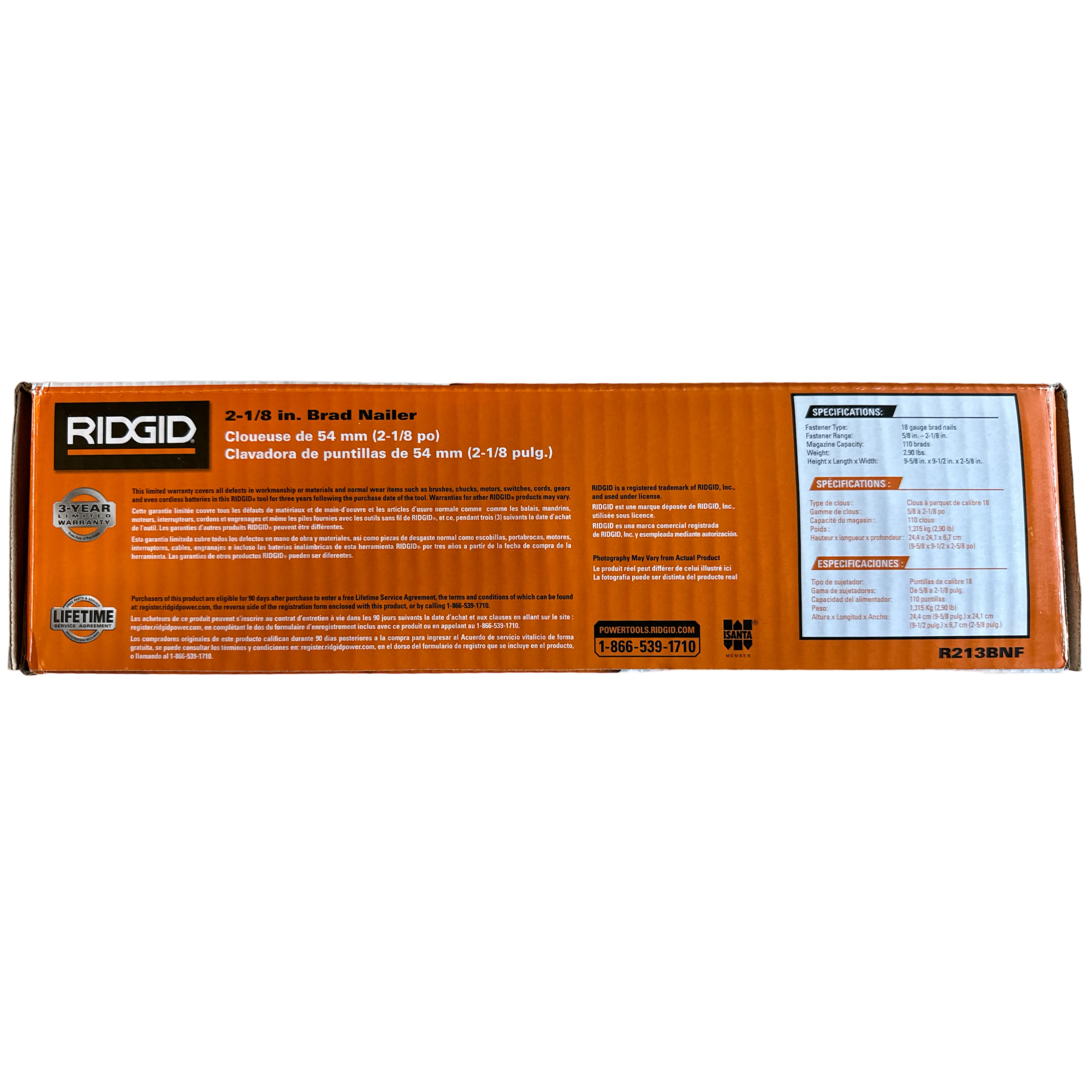 RIDGID 18-Gauge 2-1/8 in. Brad Nailer with CLEAN DRIVE Technology and Sample Nails - Image 5