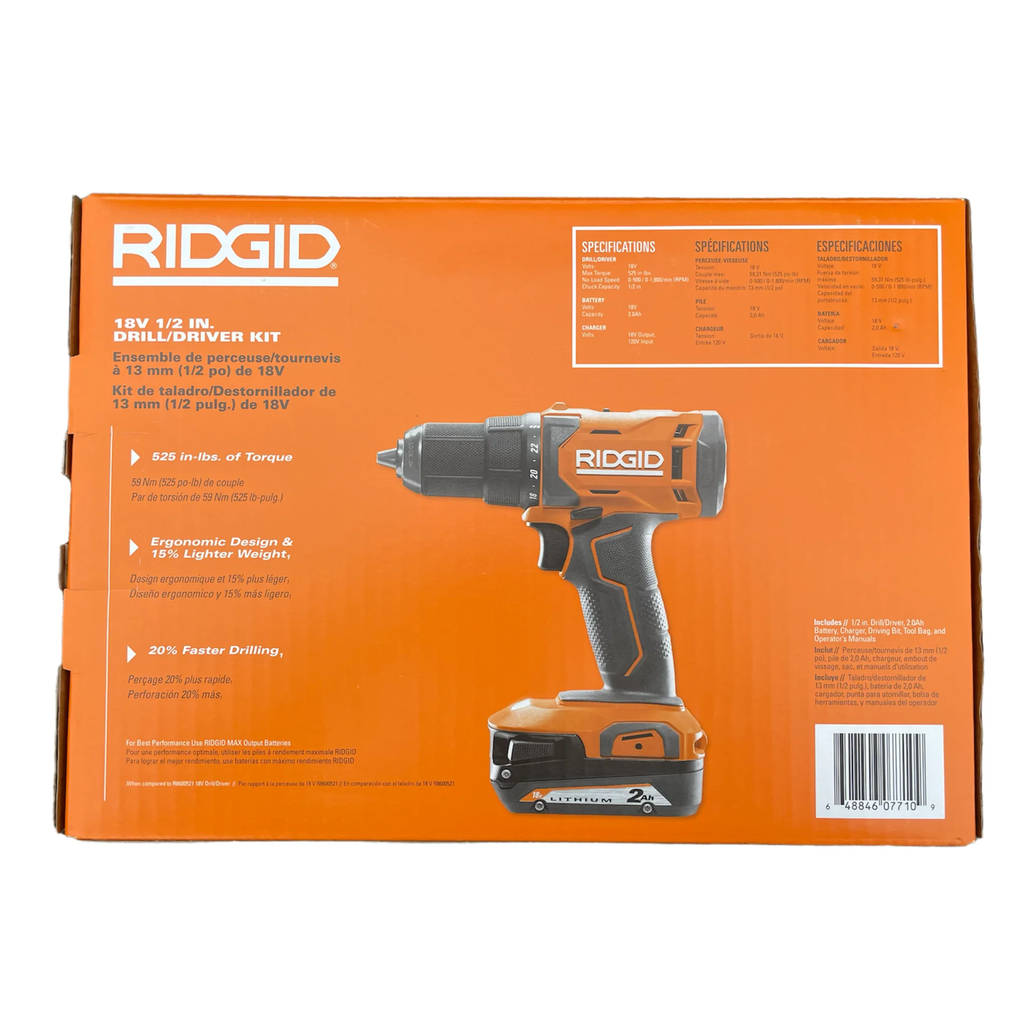 RIDGID 18-Volt Cordless 1/2 in. Drill/Driver Kit with (1) 2.0 Ah Battery and Charger - Image 5