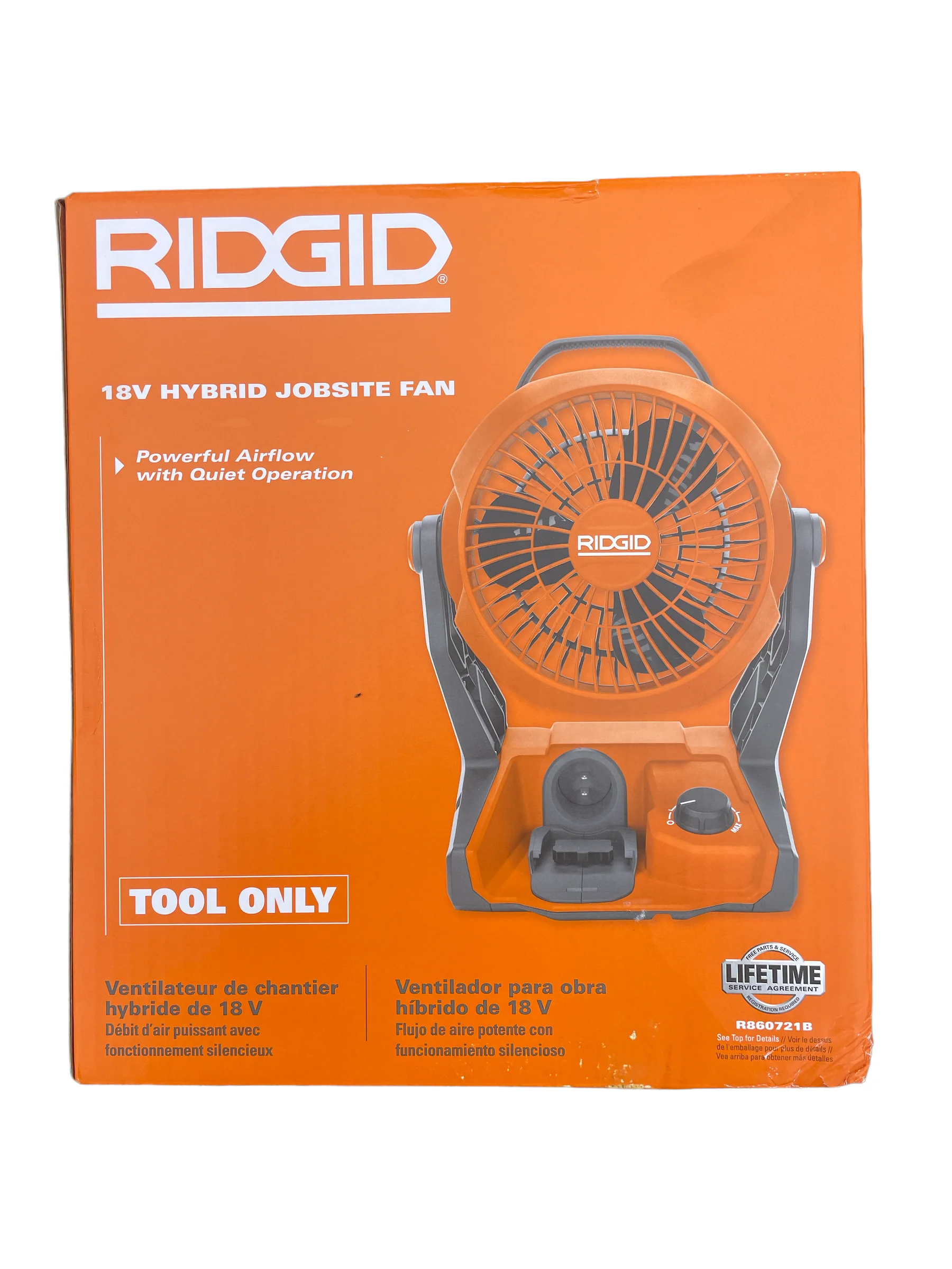 RIDGID 18-Volt Cordless Hybrid Jobsite Fan (Tool Only)