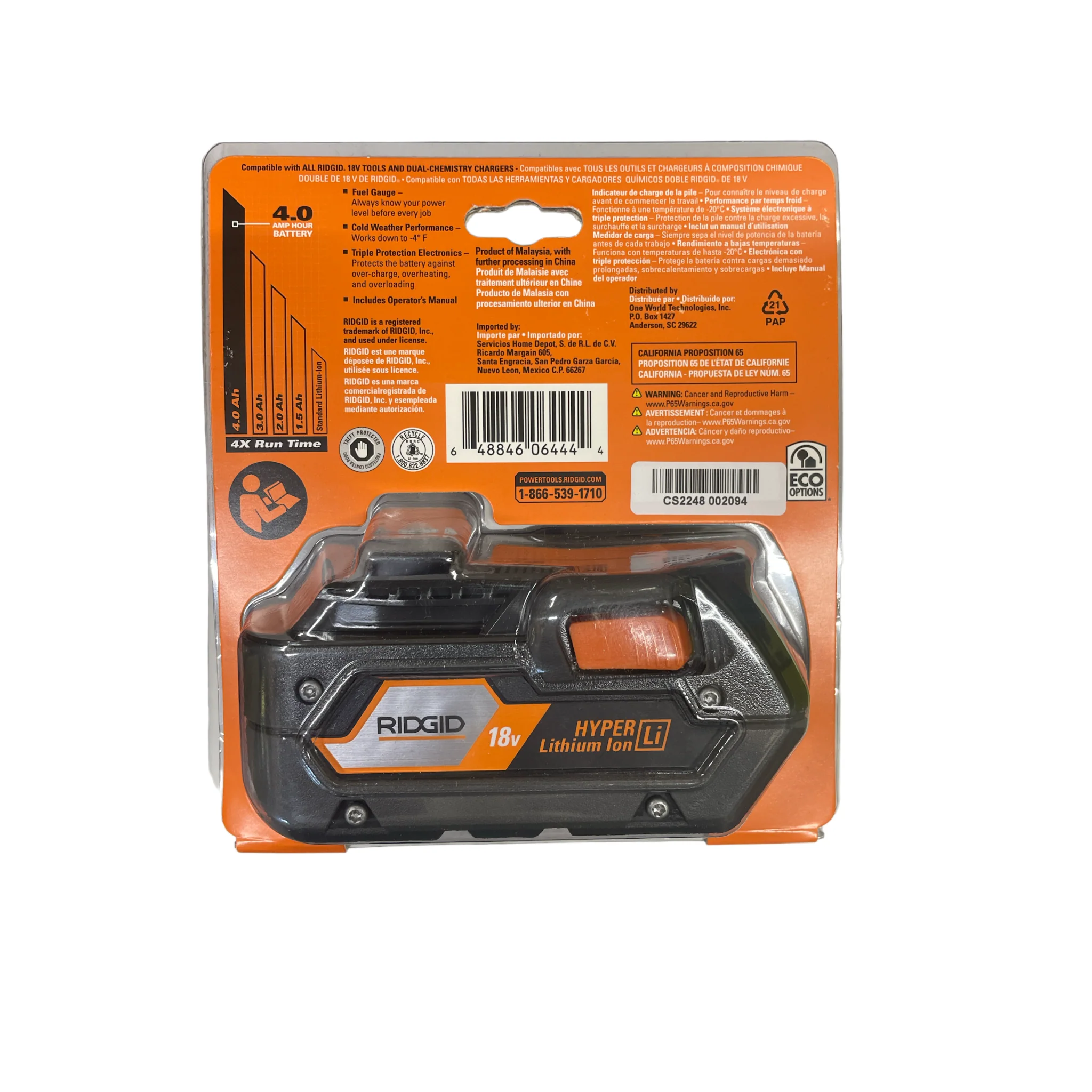 RIDGID 18-Volt HYPER Lithium-Ion 4.0 Ah Battery - Image 3
