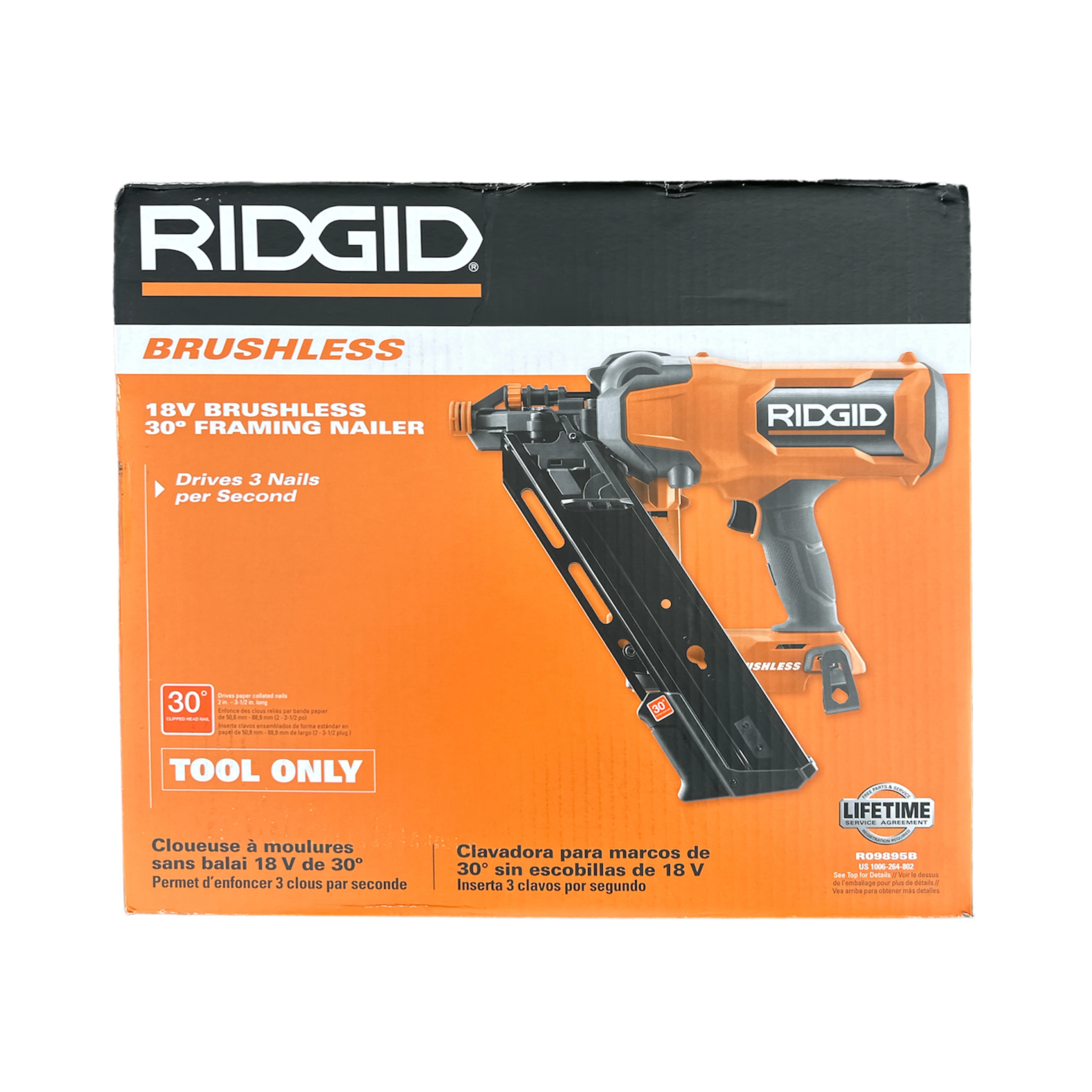 RIDGID 18V Brushless Cordless 30° 3-1/2 in. Framing Nailer (Tool Only)