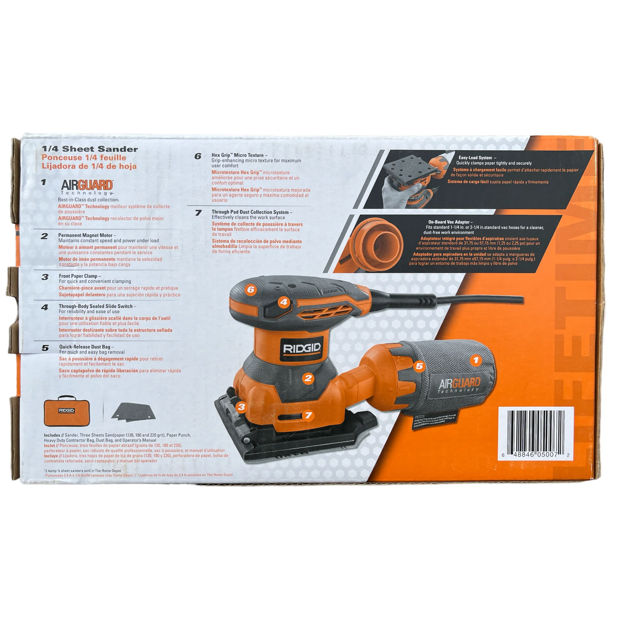 RIDGID 2.4 Amp 1/4 Sheet Sander with AIRGUARD Technology - Image 3