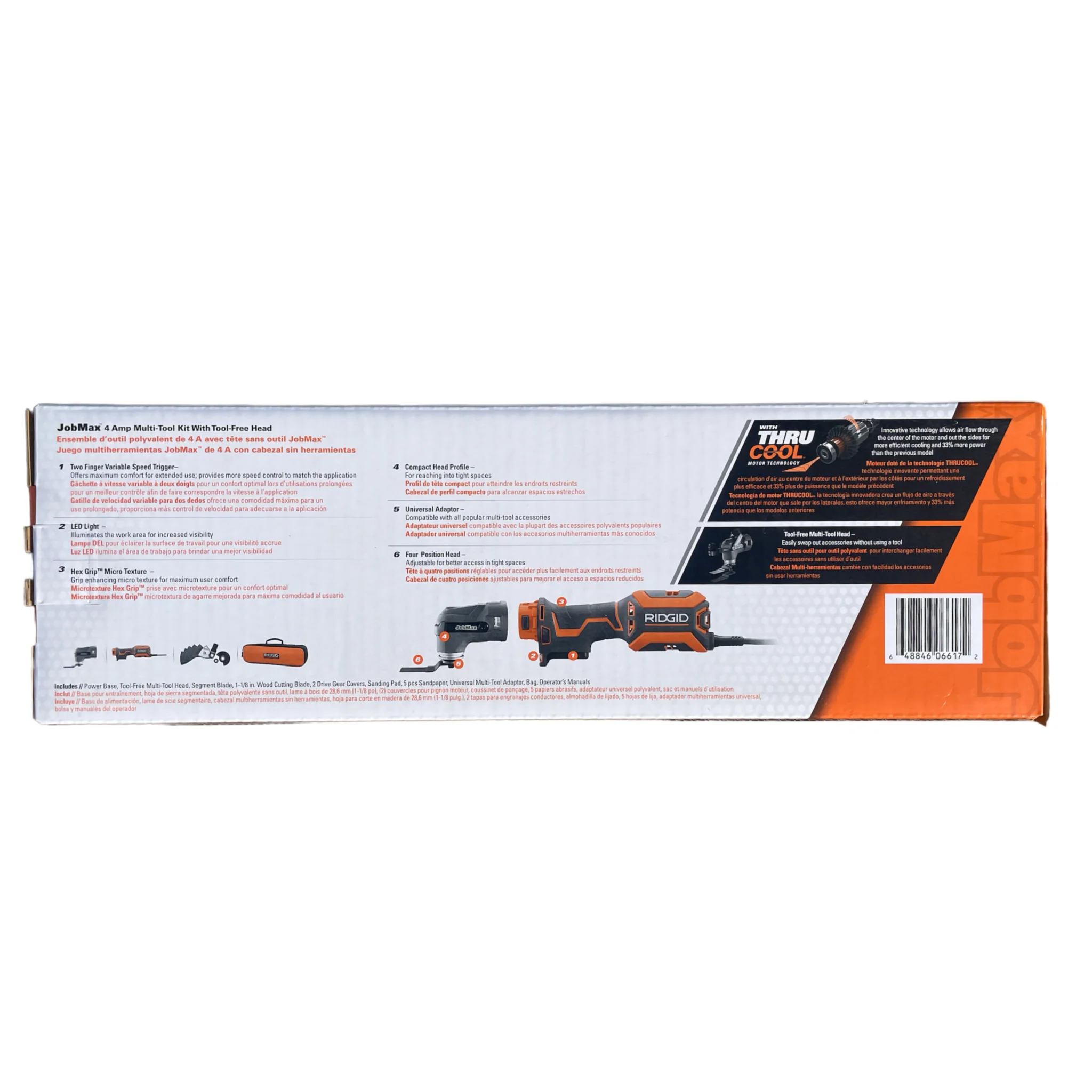 RIDGID 4 Amp Corded JobMax Multi-Tool with Tool-Free Head with JobMax Oscillating Multi-Tool - Image 3