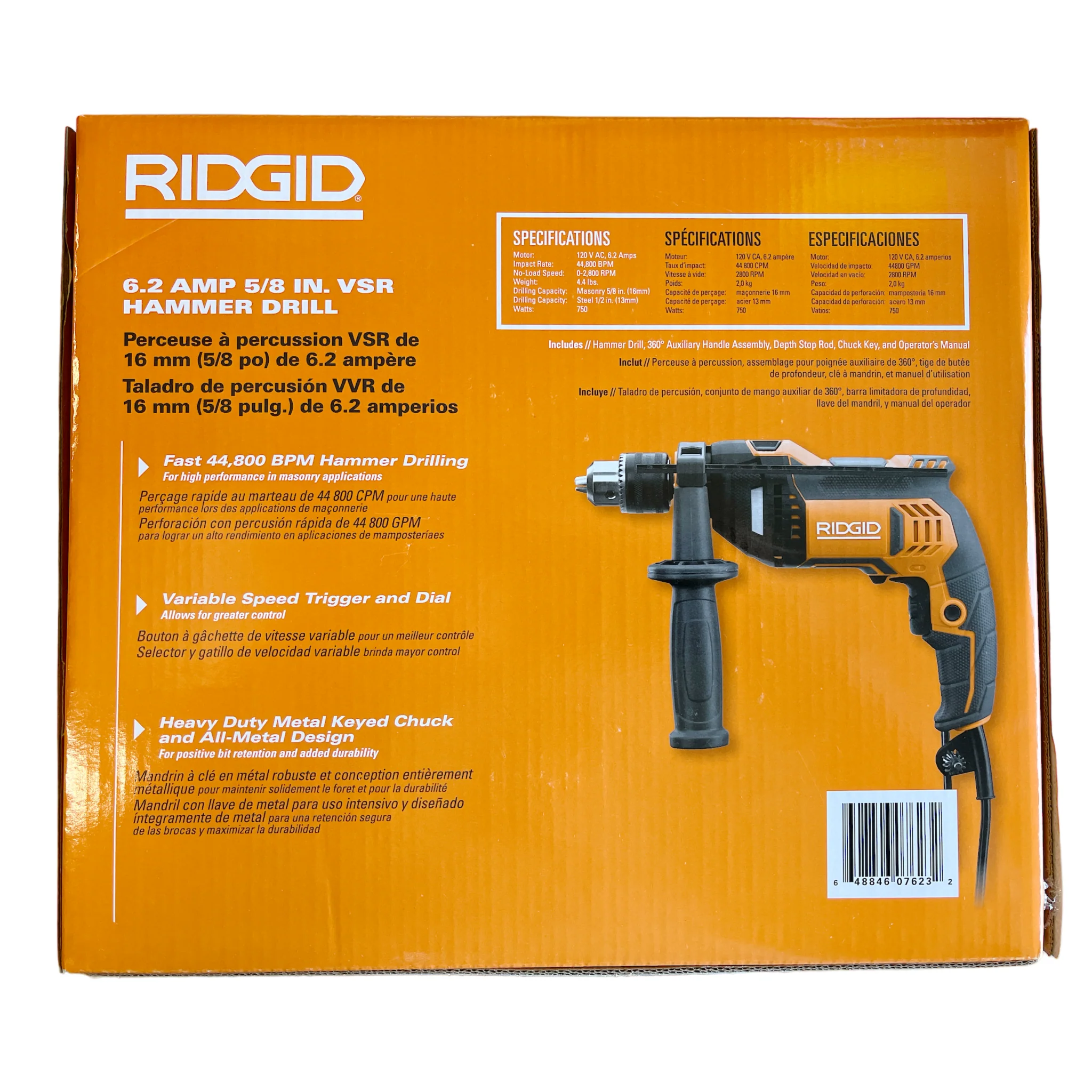 RIDGID 5/8 in. VSR Hammer Drill - Image 3