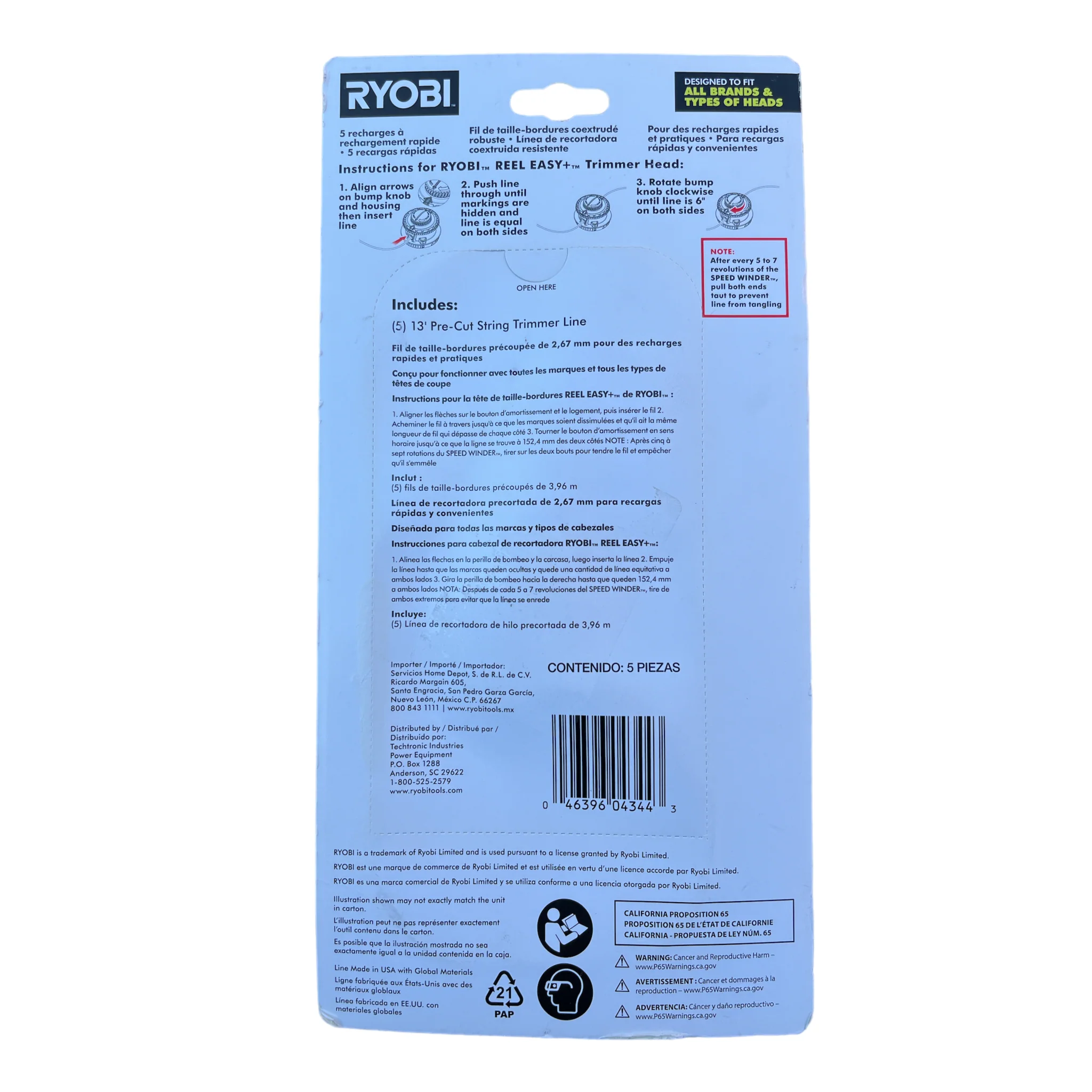 RYOBI 0.105 in. x 13 ft. Pre-Cut Spiral Line (5-Pack) - Image 3
