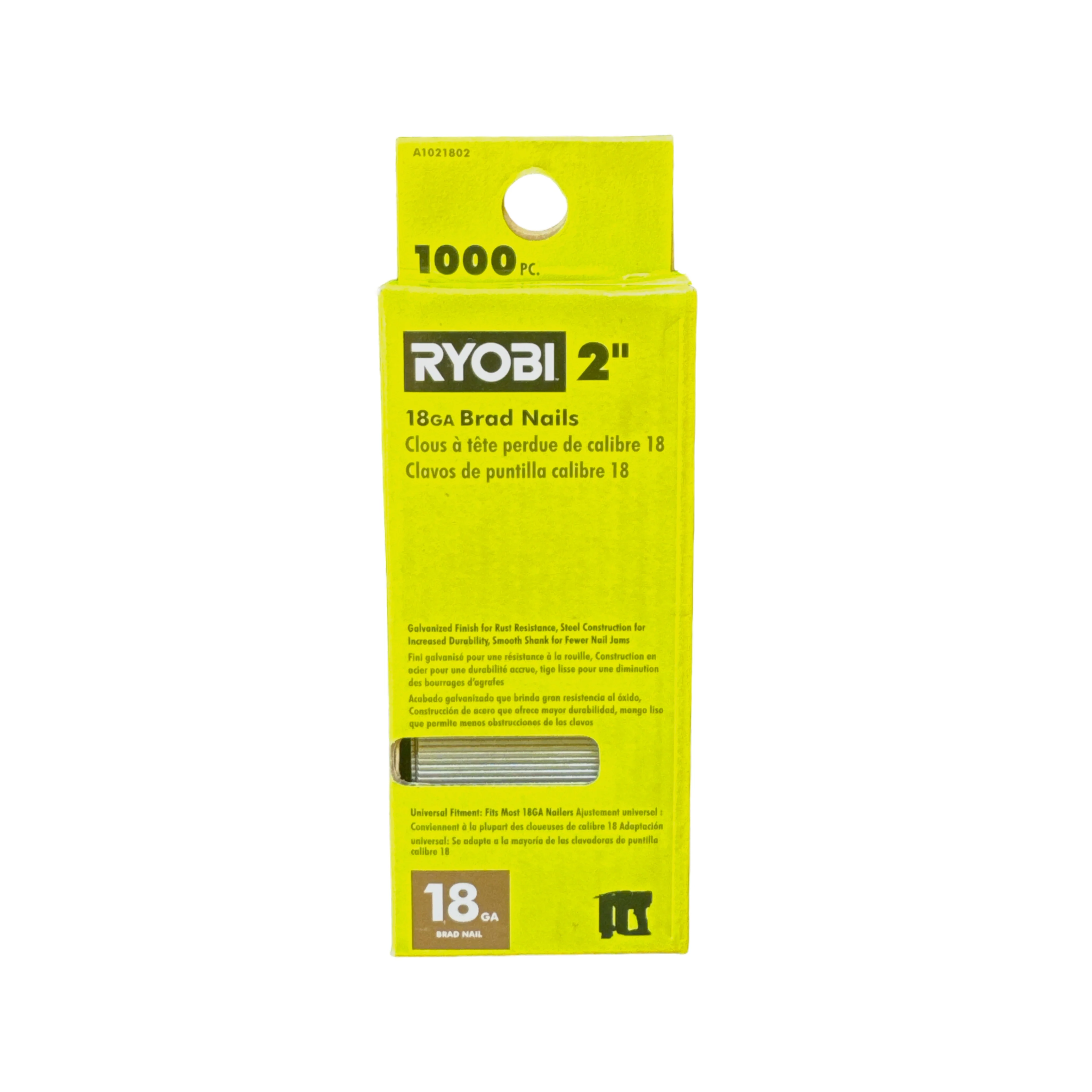 RYOBI 1,000 Pc. 2 in. 18GA Brad Nails