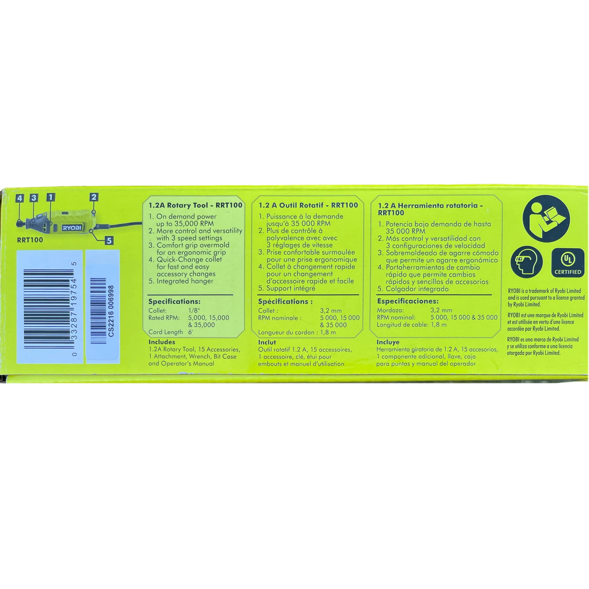 RYOBI 1.2 Amp Corded Rotary Tool with Accessories - Image 4
