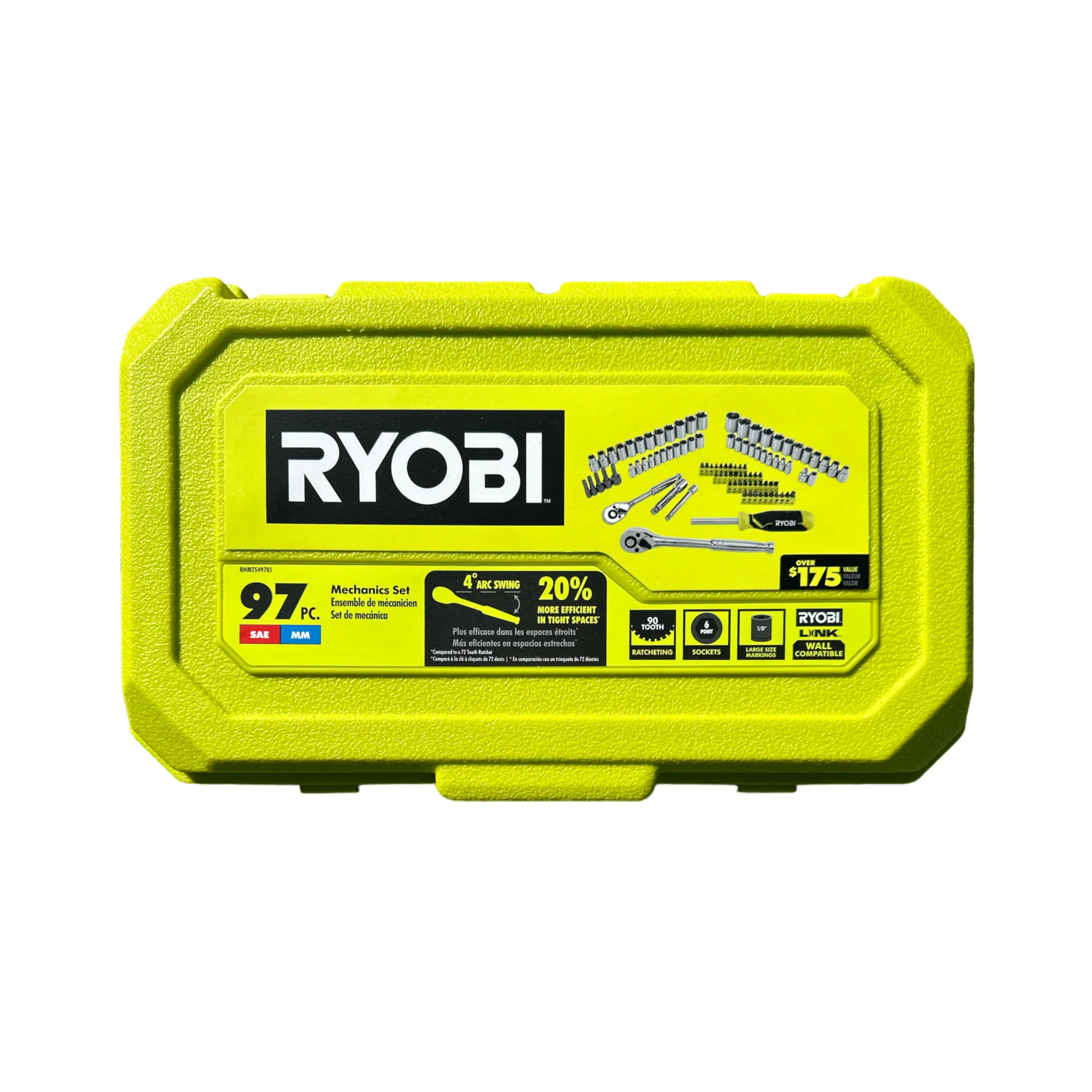 RYOBI 1/4” & 3/8" Mechanics Set (97-Piece)