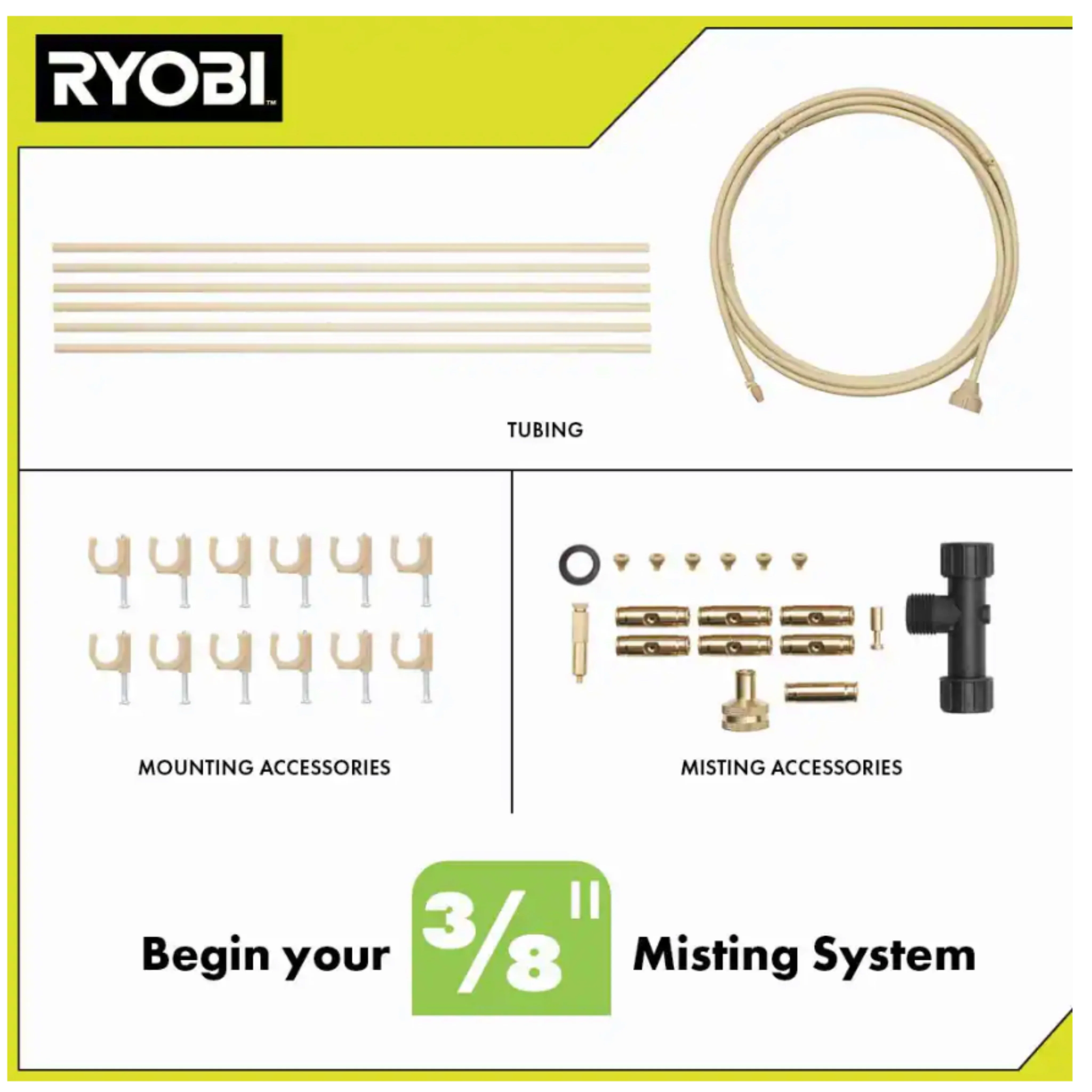RYOBI 12 ft. X 3/8 in. Expandable Misting Kit - Image 2