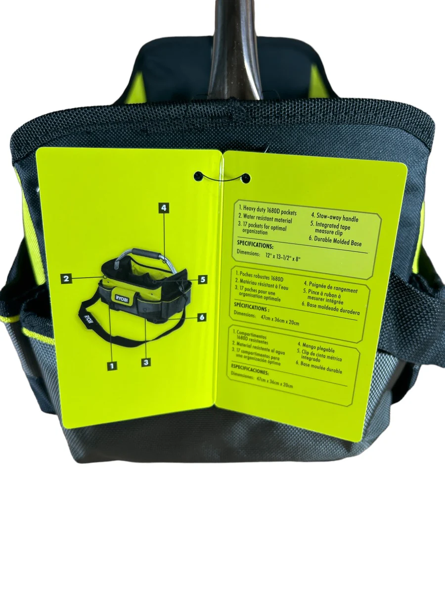RYOBI 13 in. Tool Tote with Shoulder Strap - Image 7