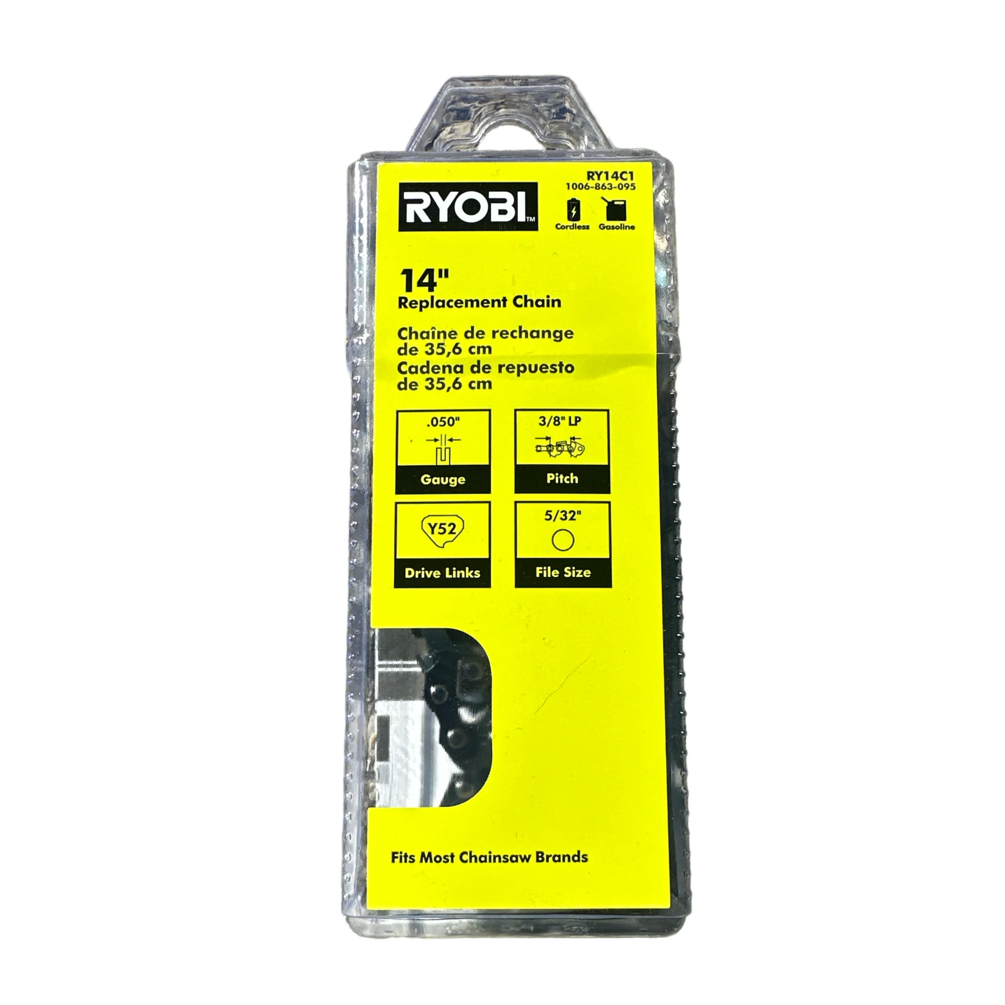 RYOBI 14 in. 0.050-Gauge Replacement Full Complement Standard Chainsaw Chain, 52 Links (Single-Pack)