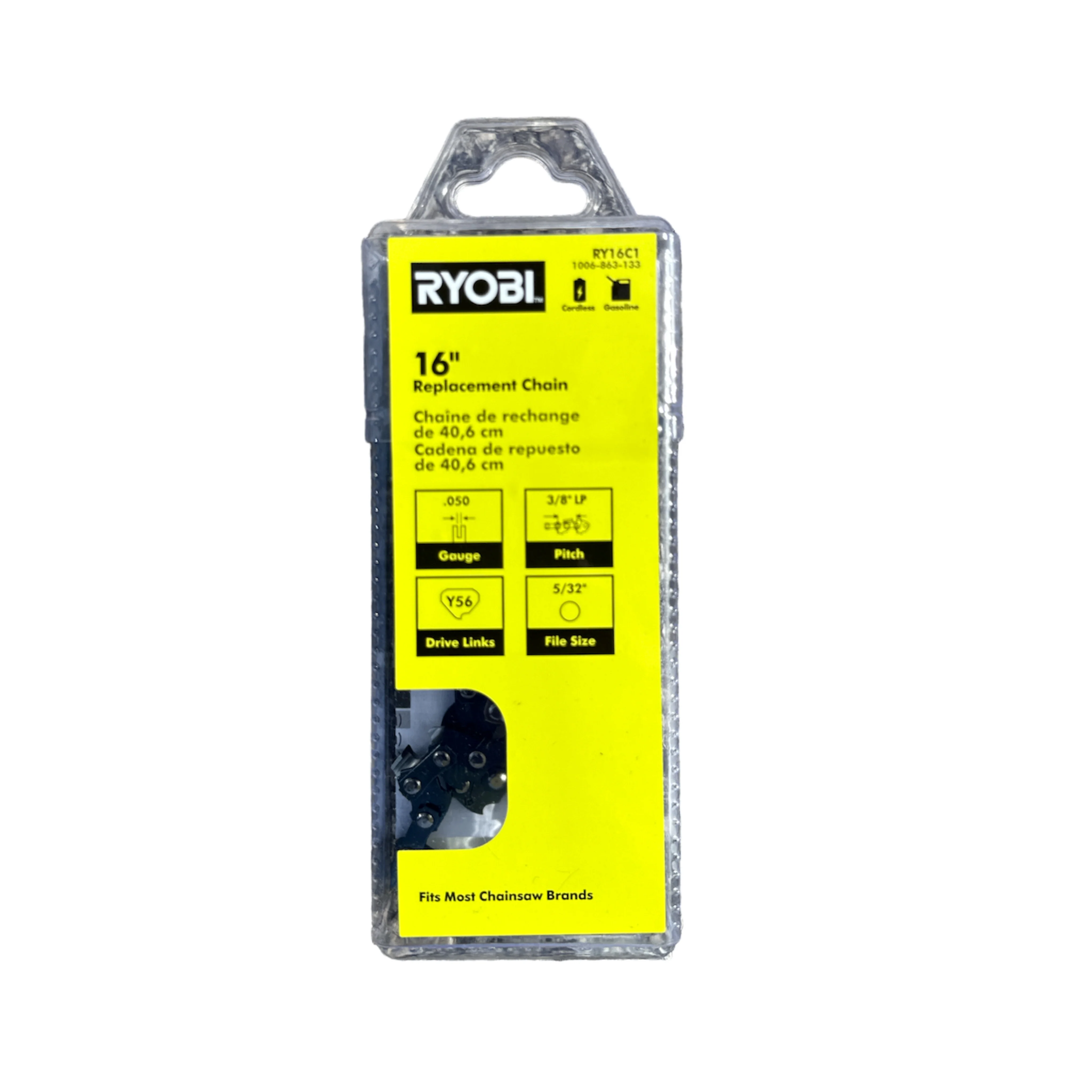 RYOBI 16 in. 0.050-Gauge Replacement Full Complement Standard Chainsaw Chain, 56 Links (Single-Pack)