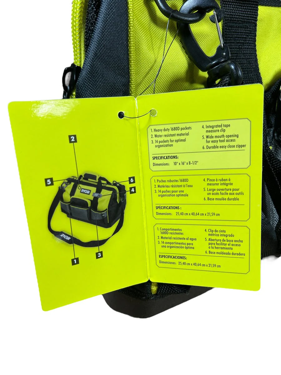RYOBI 16 in. Tool Bag with Shoulder Strap - Image 3