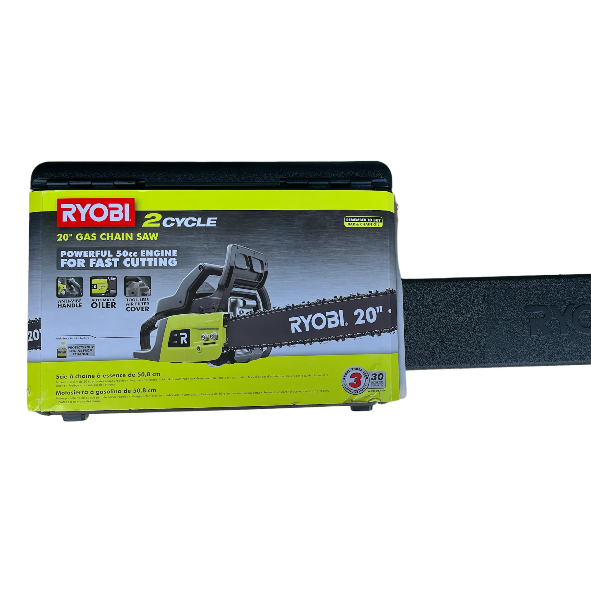 RYOBI 20 in. 50 cc 2-Cycle Gas Chainsaw with Heavy-Duty Case - Image 2