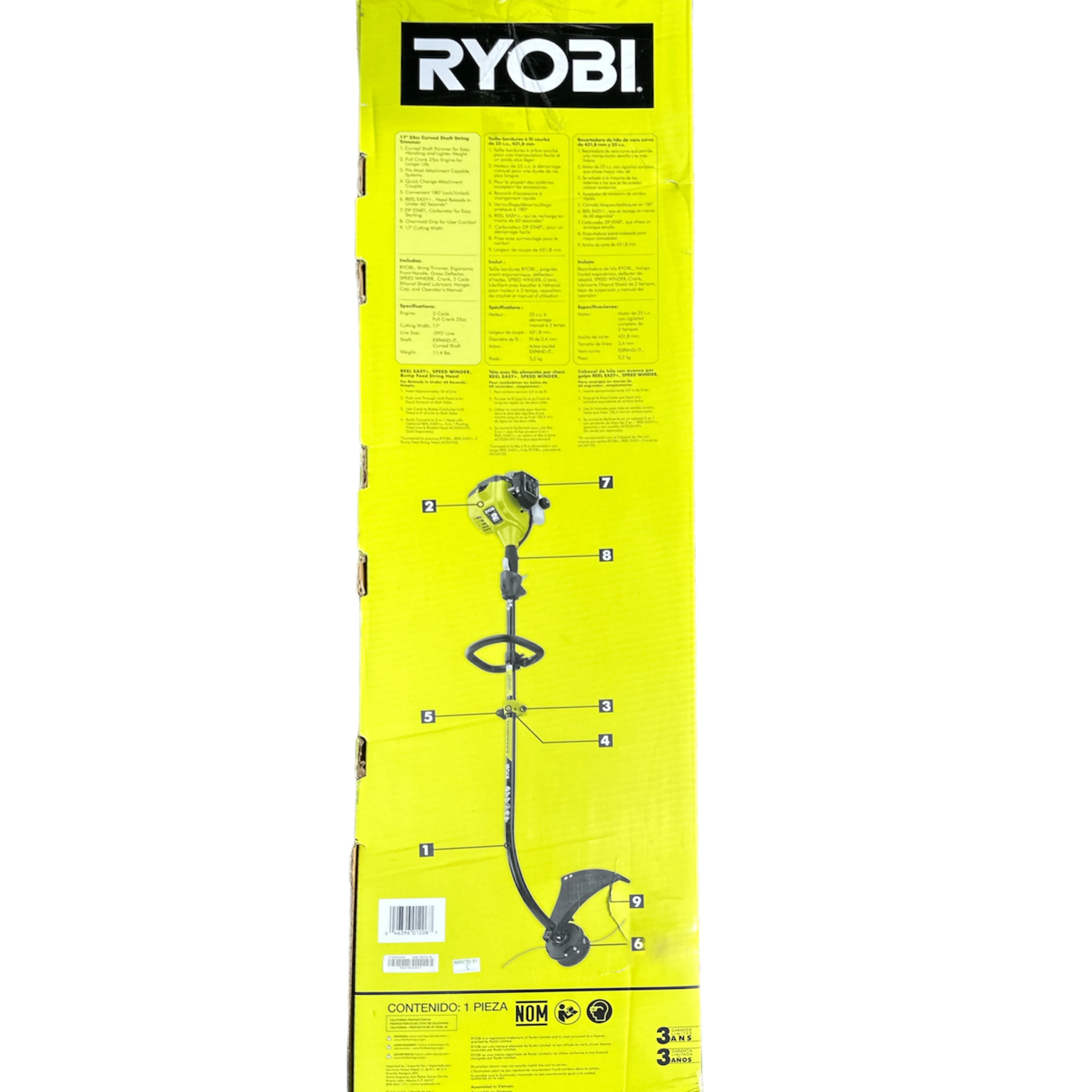 RYOBI 25 cc 2-Stroke Attachment Capable Full Crank Curved Shaft Gas String Trimmer - Image 2
