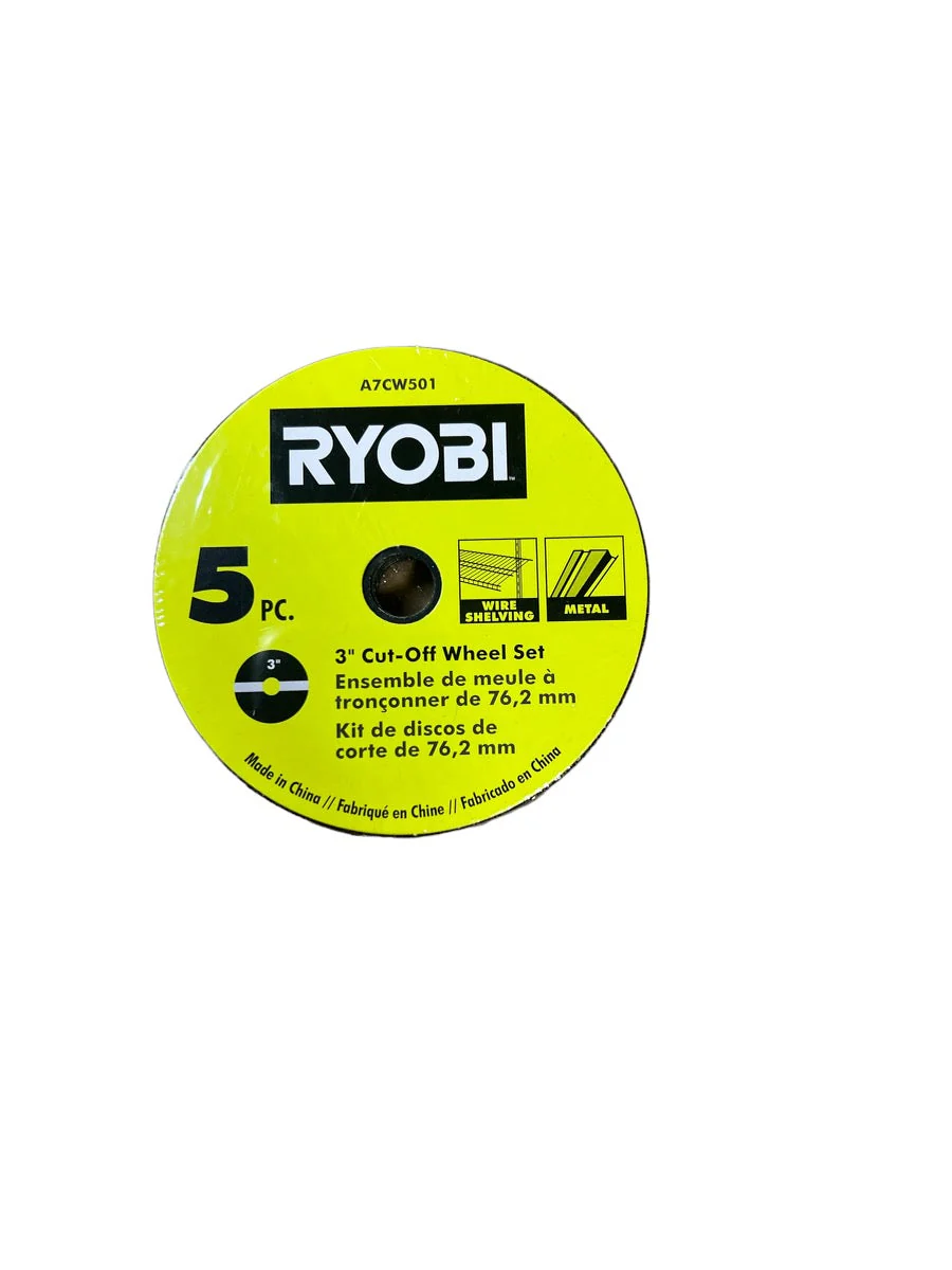 RYOBI 3 in. Aluminum Oxide Cut-Off Wheel Set (5-Piece)