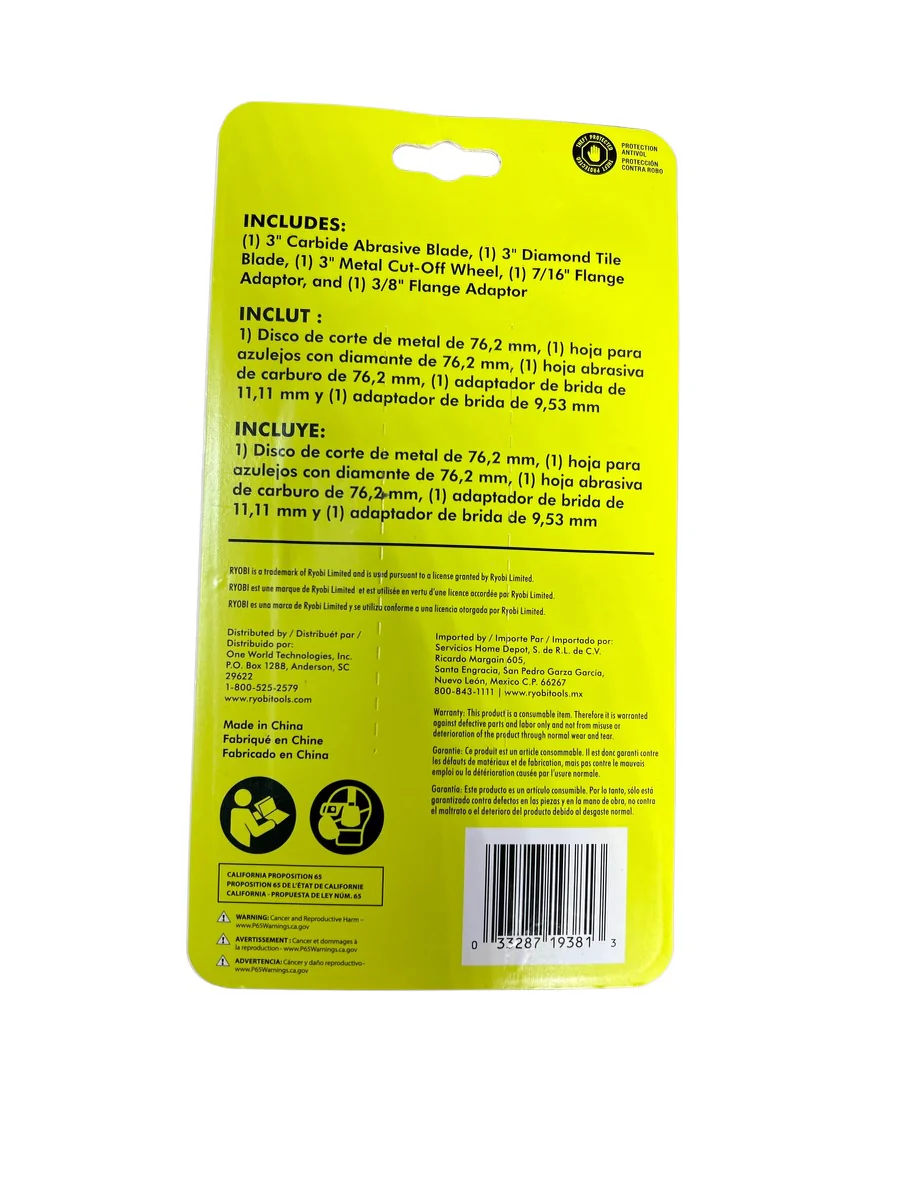 RYOBI 3 in. Multi-Material Cut-Off Wheel Set (3-Pack) - Image 2