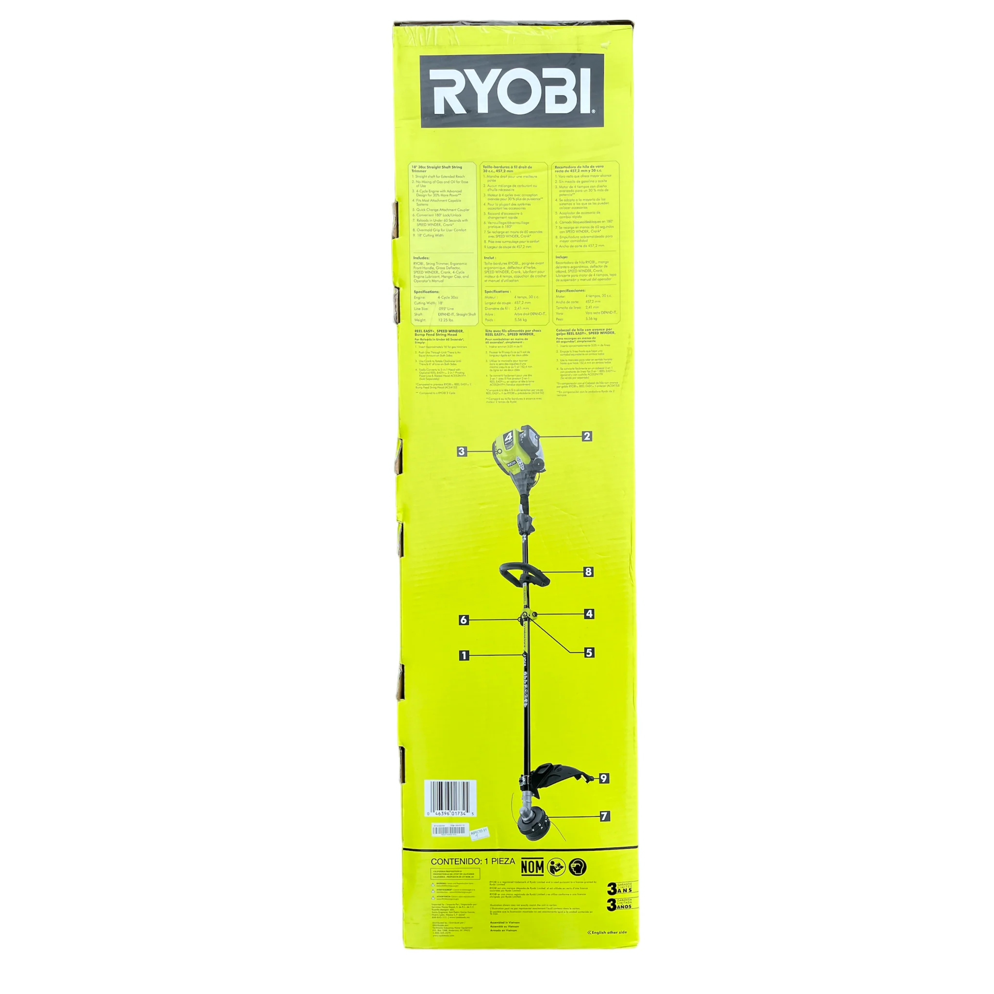 RYOBI 4-Stroke 30 cc Attachment Capable Straight Shaft Gas Trimmer - Image 2