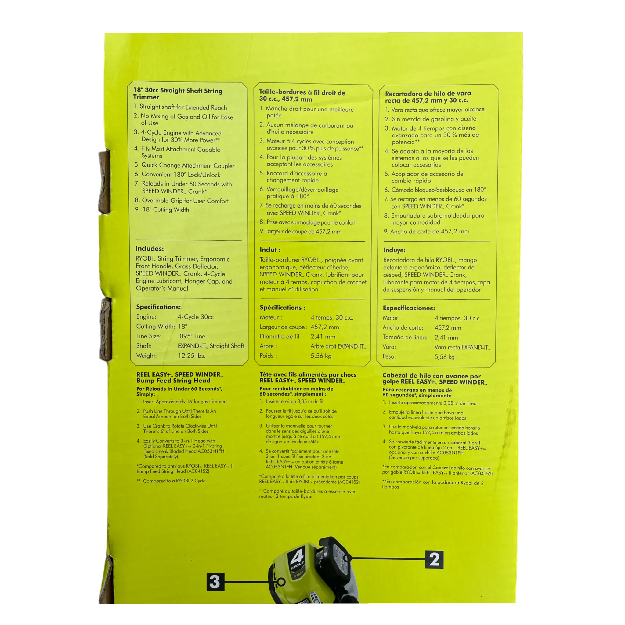 RYOBI 4-Stroke 30 cc Attachment Capable Straight Shaft Gas Trimmer - Image 3