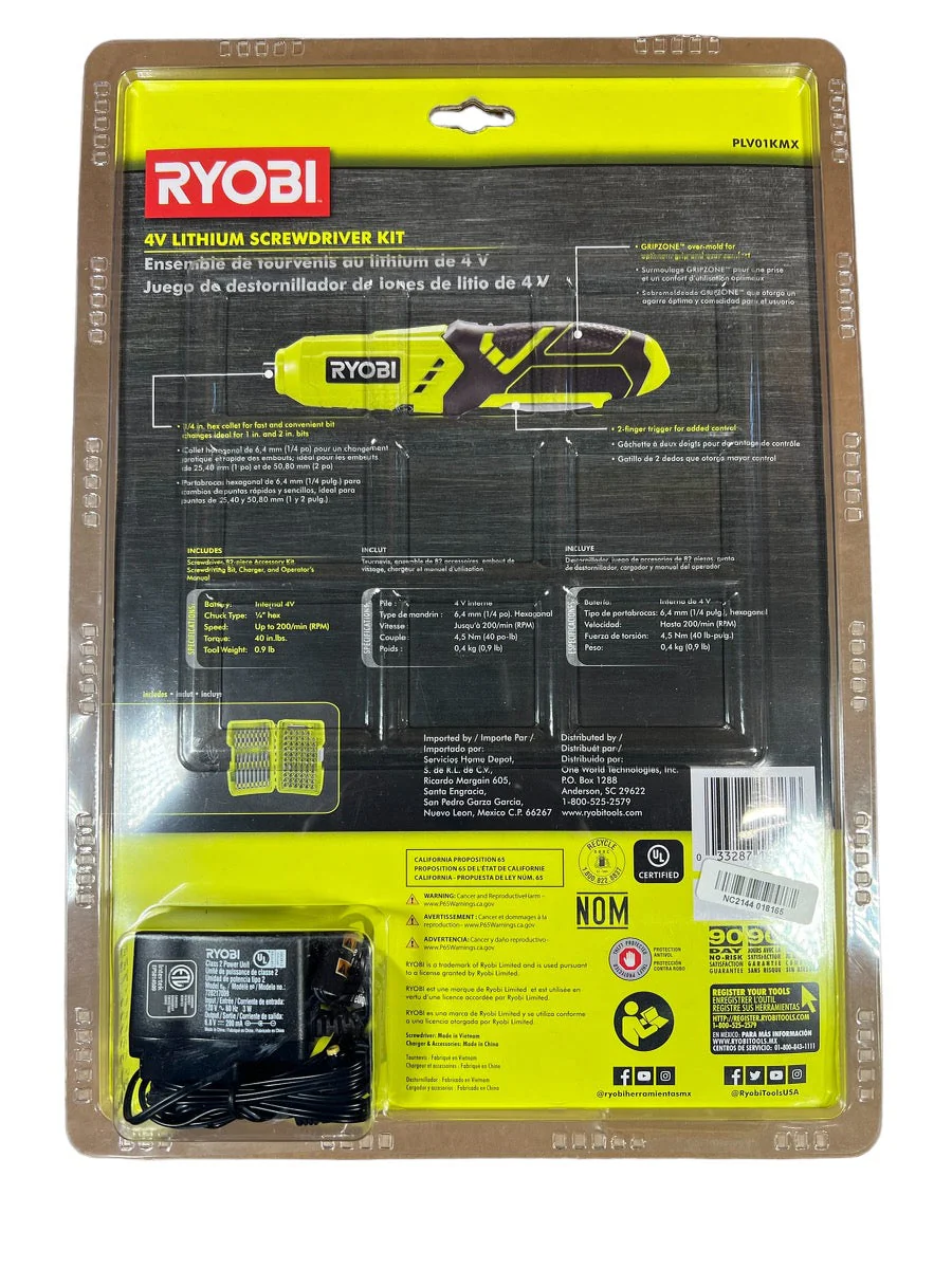 RYOBI 4-Volt Lithium-ion Screwdriver with 82-Piece Accessory Kit - Image 2