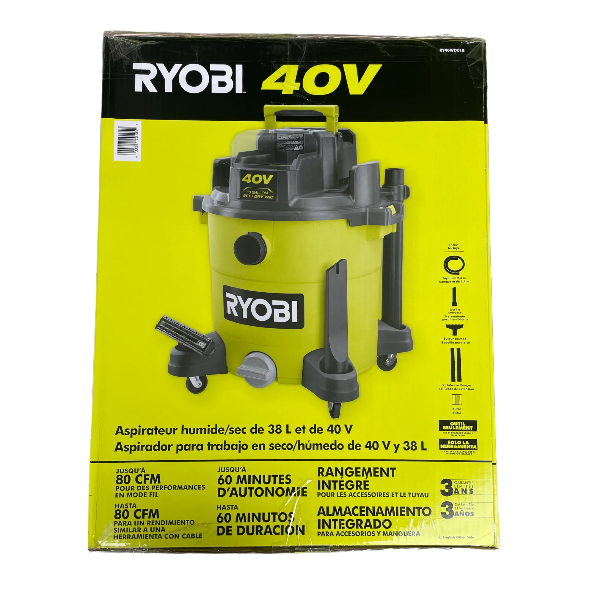RYOBI 40-Volt 10 Gal. Cordless Wet/Dry Vacuum (Tool Only) - Image 3