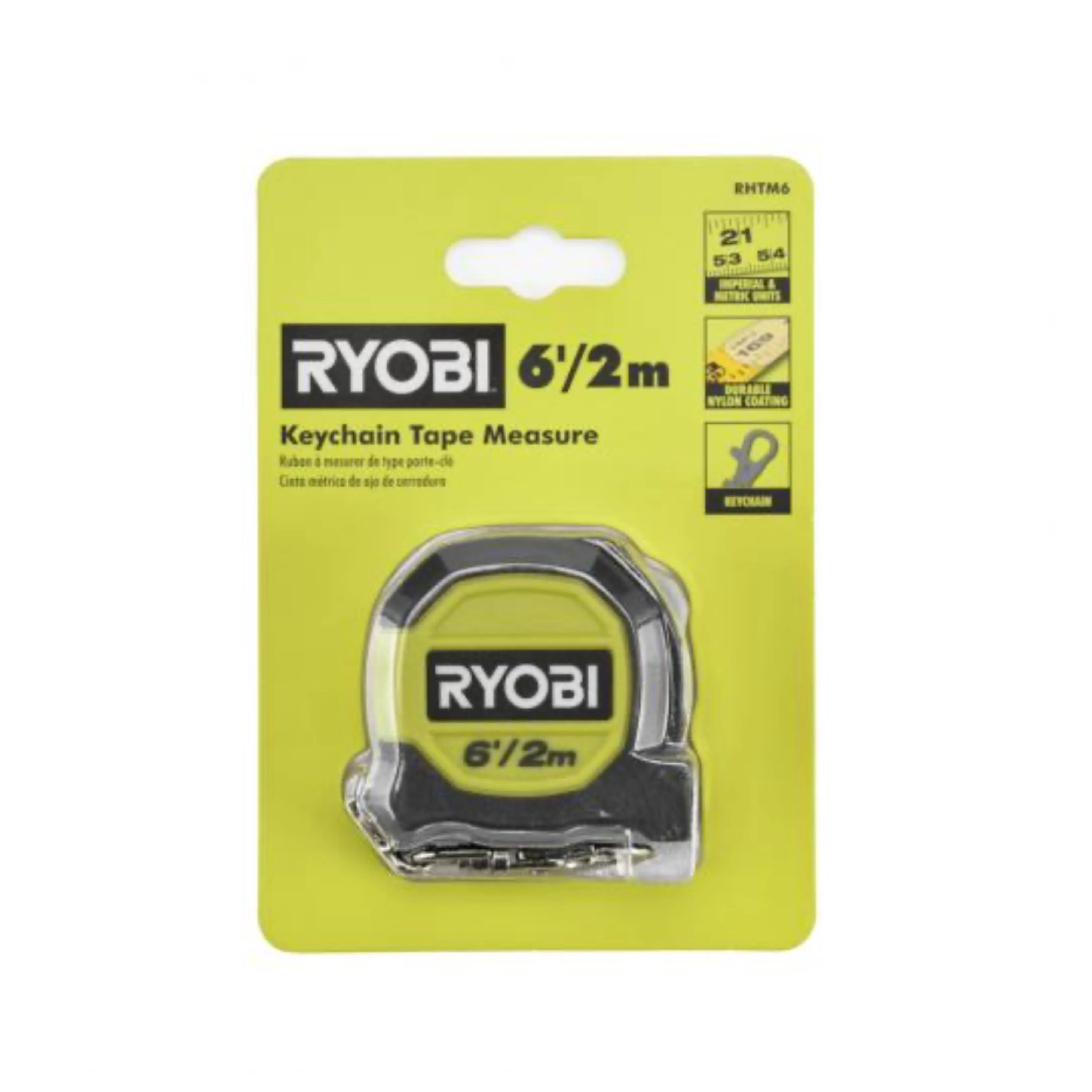 RYOBI 6 ft./2m Keychain Tape Measure