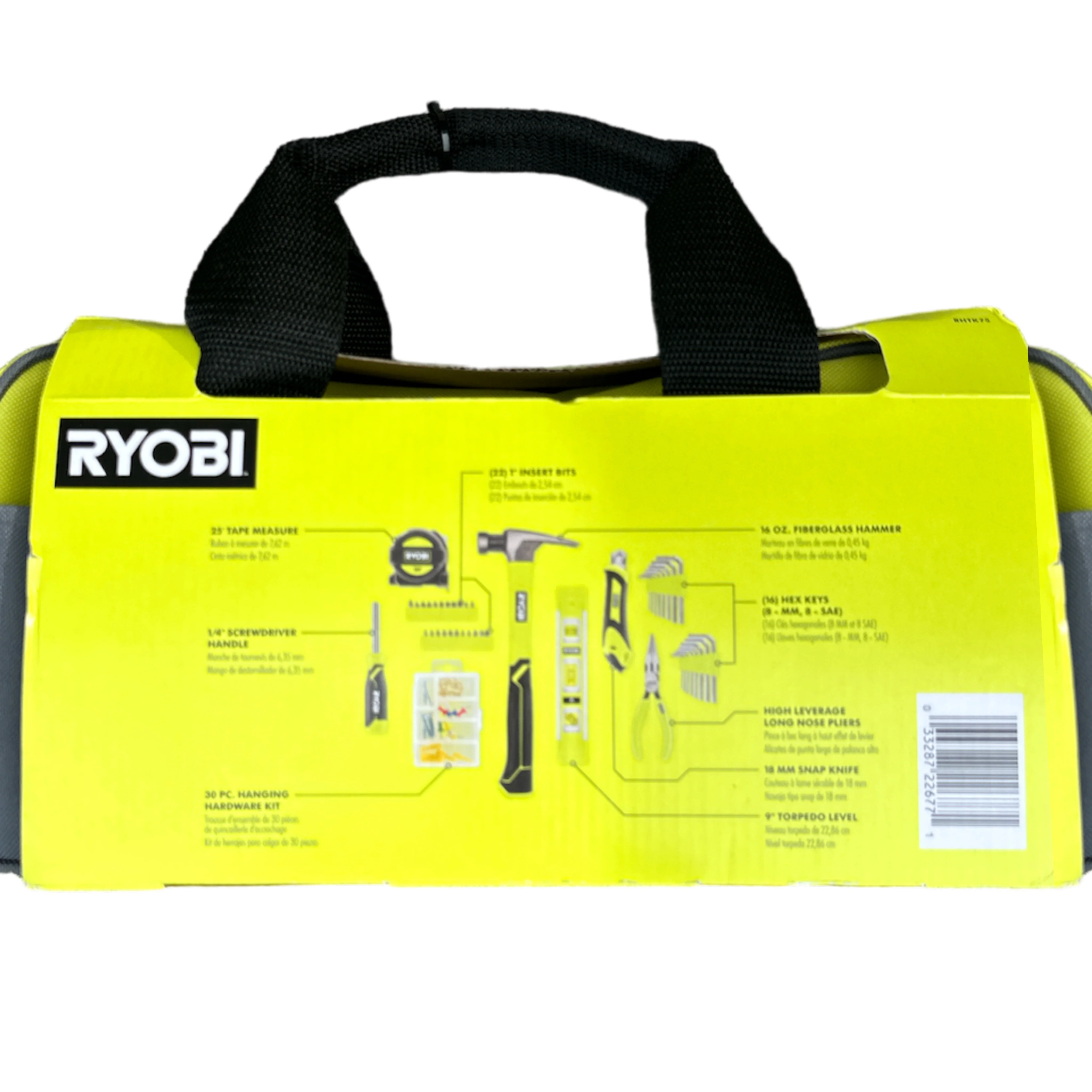 RYOBI 75 Pc. Homeowners Hand Tool Kit with Bag - Image 3