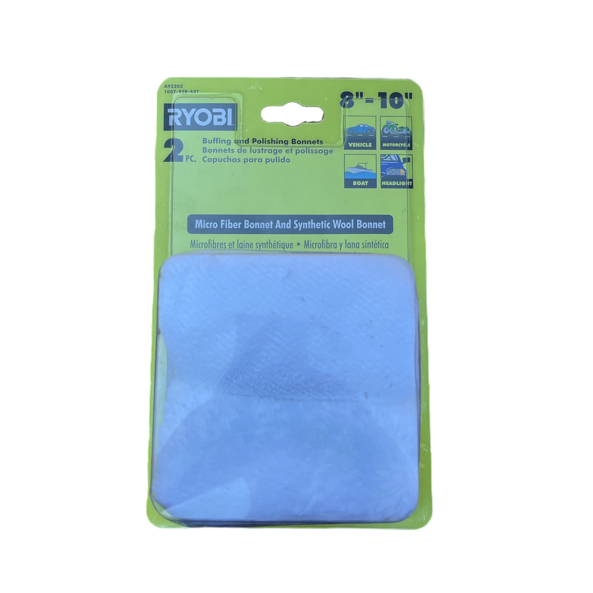 RYOBI 8 in. to 10 in. Buffing Bonnet Set (2-Piece)