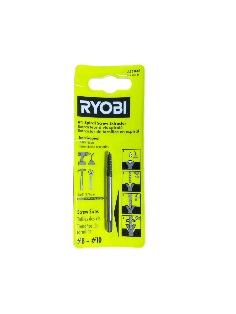 RYOBI 9/64 in. No. 1 Black Oxide Spiral Screw Extractor Bit