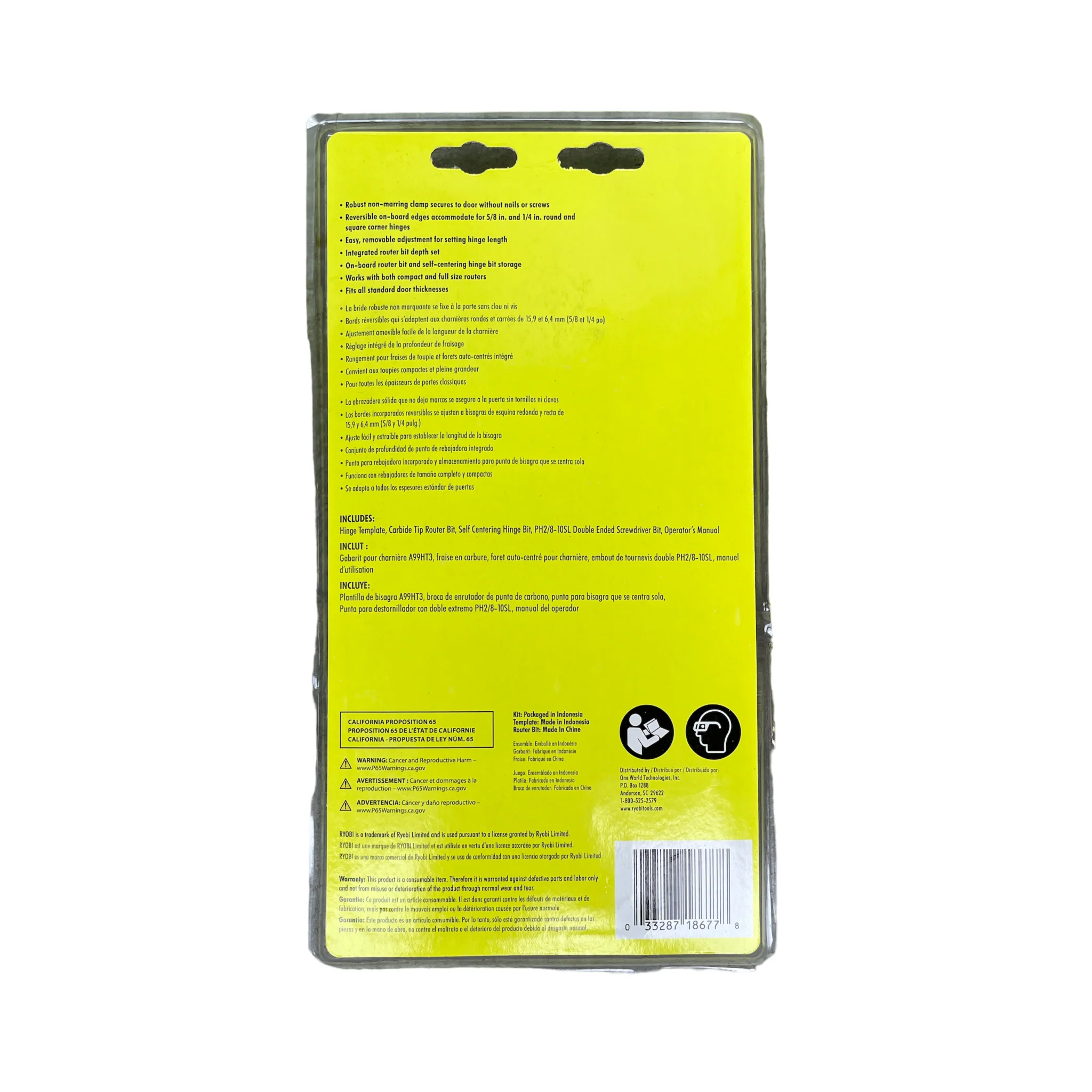 RYOBI Door Hinge Router Template - Image 2