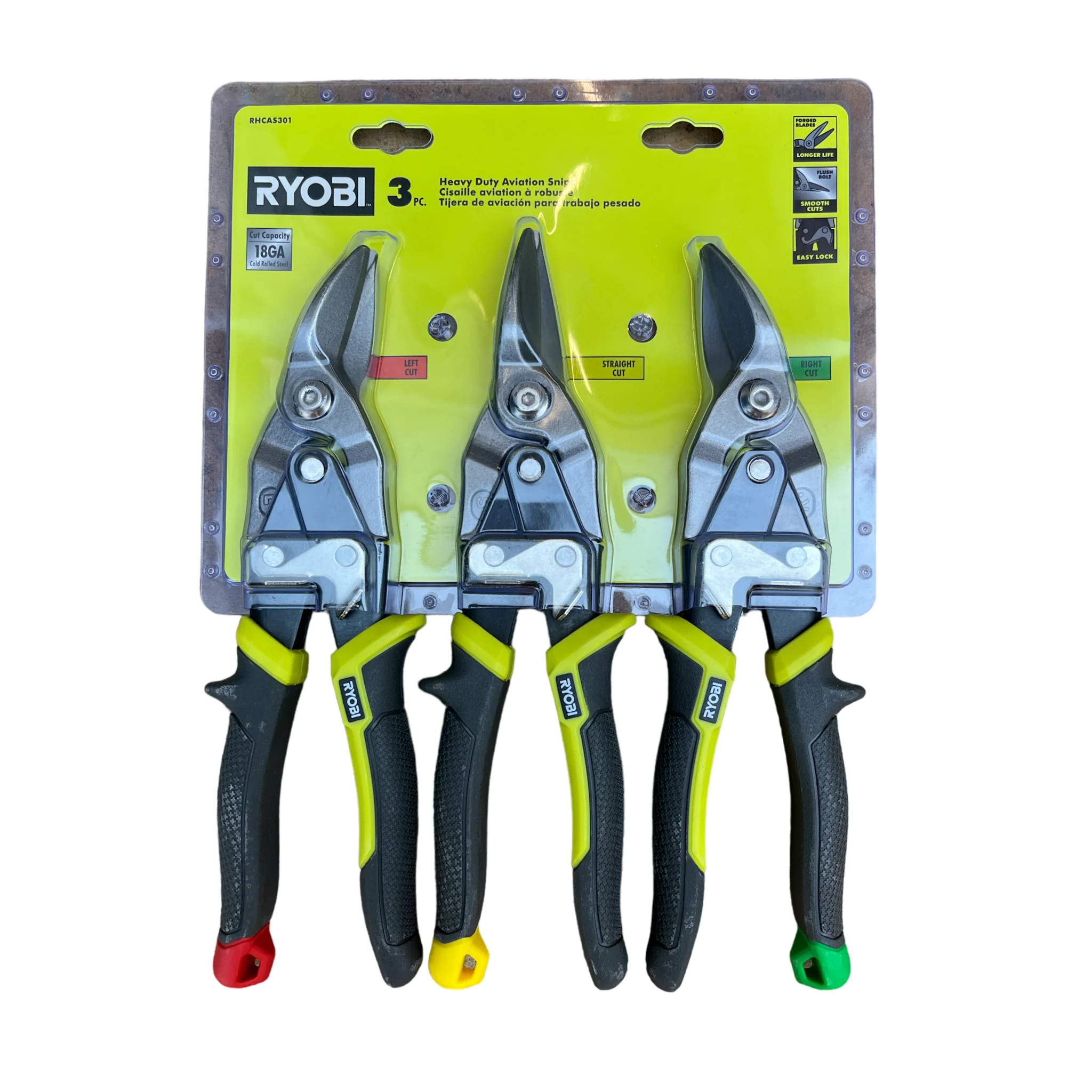 RYOBI Heavy Duty Straight Cut Aviation Snips Set (3-Piece)