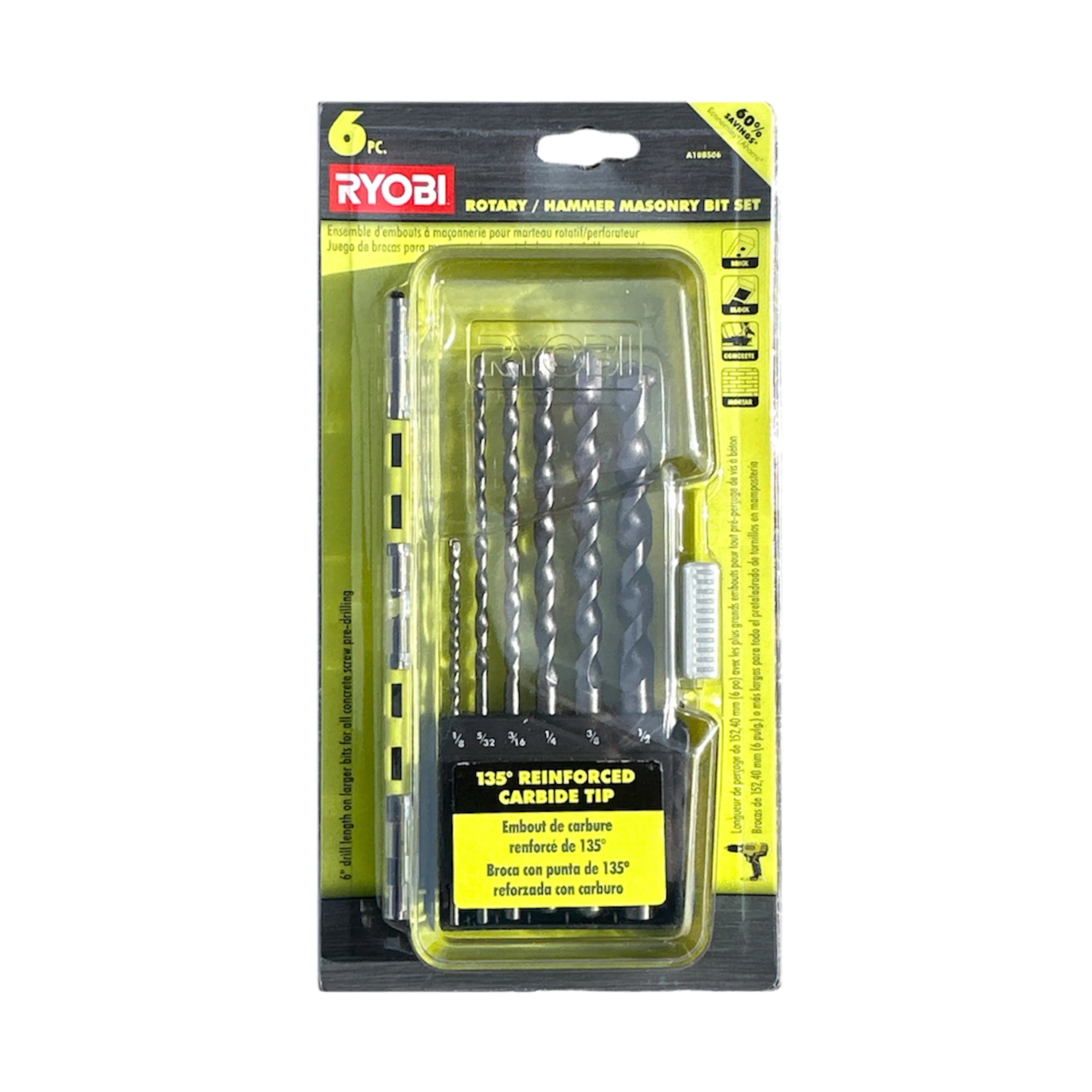 RYOBI Masonry Drill Bit Set (6-PC)