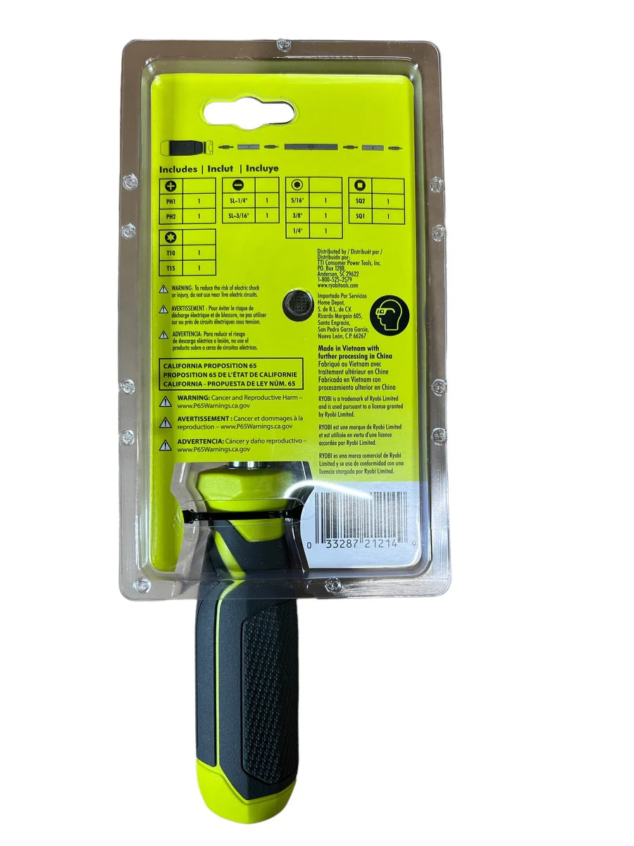 RYOBI RHSDM1101 11-in-1 Multi-bit Screwdriver with Cushion Grip Handle - Image 2
