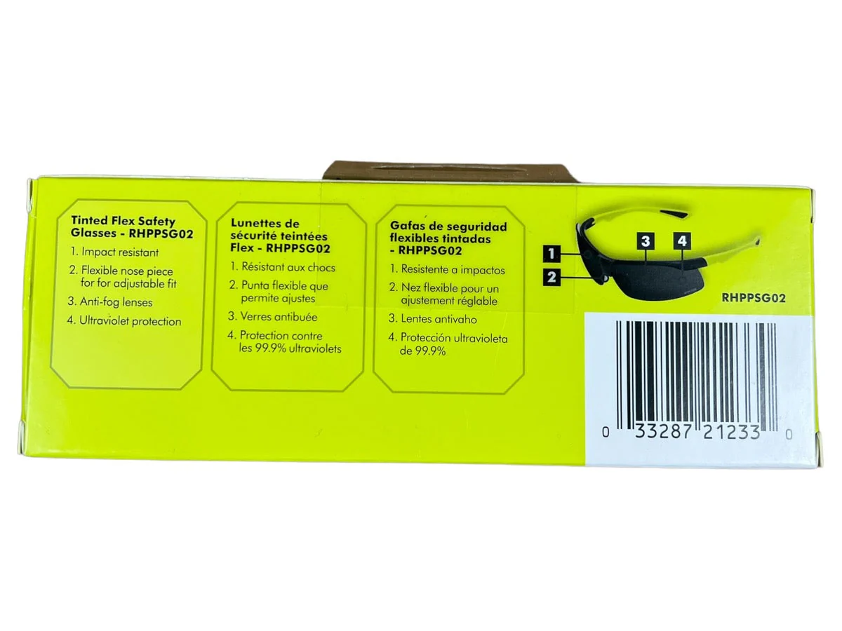 RYOBI Tinted Flex Safety Glasses with Anti Fog, UV Protection - Image 5