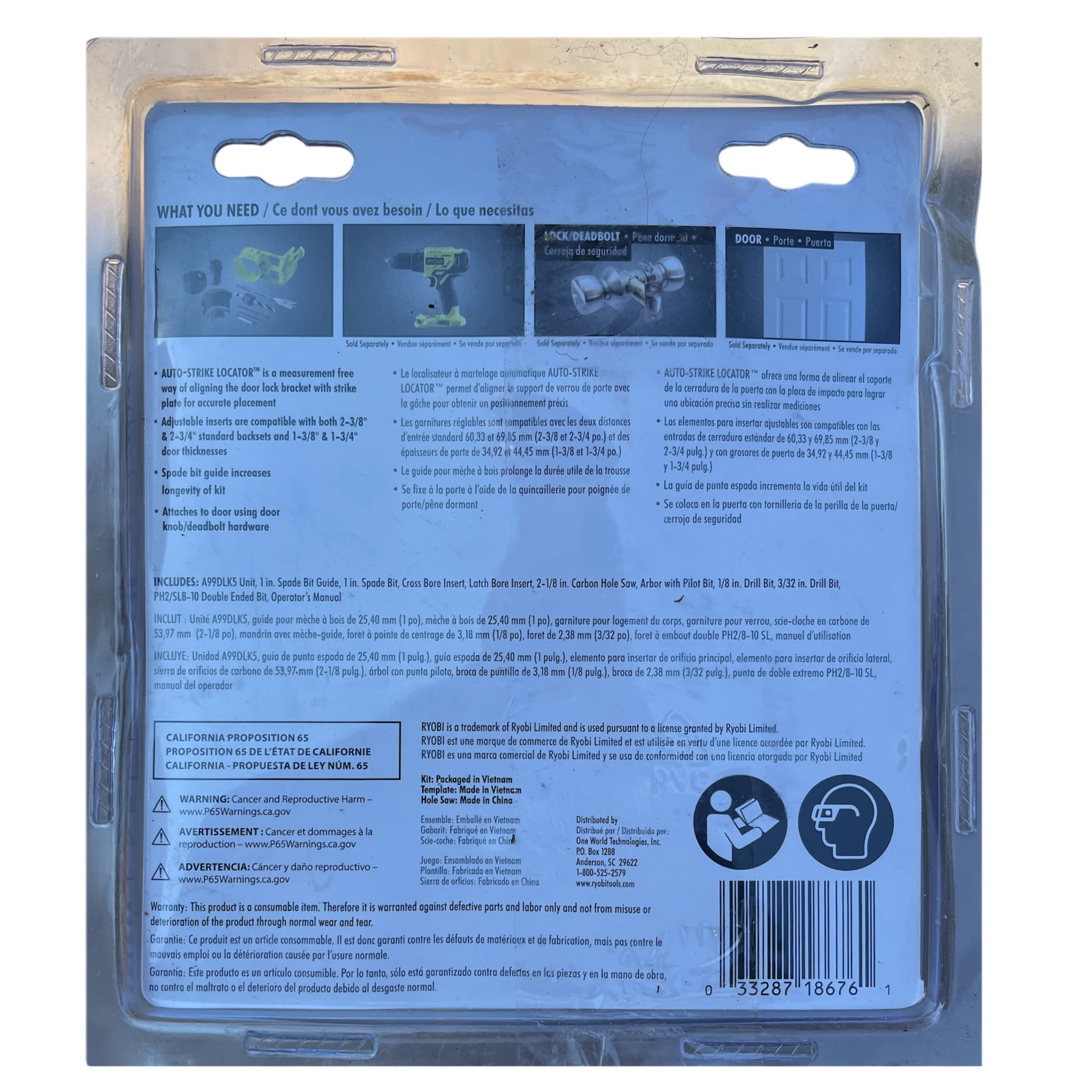 RYOBI Wood Door Lock Installation Kit - Image 2