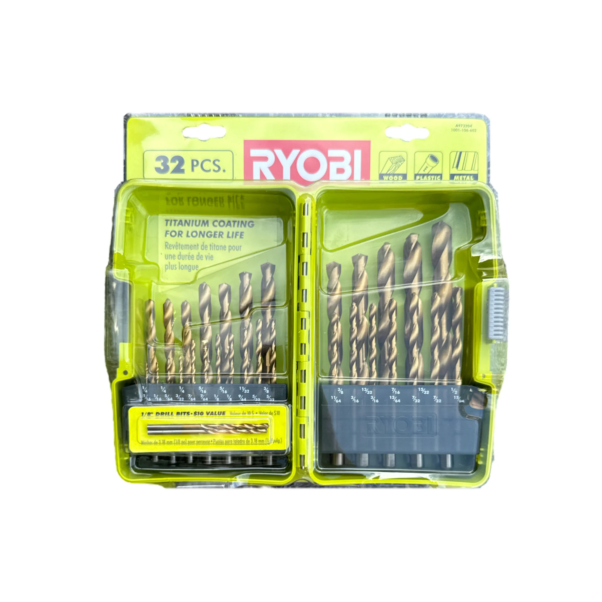 CLEARANCE Titanium Coated Drill Bit Set (32-Piece)